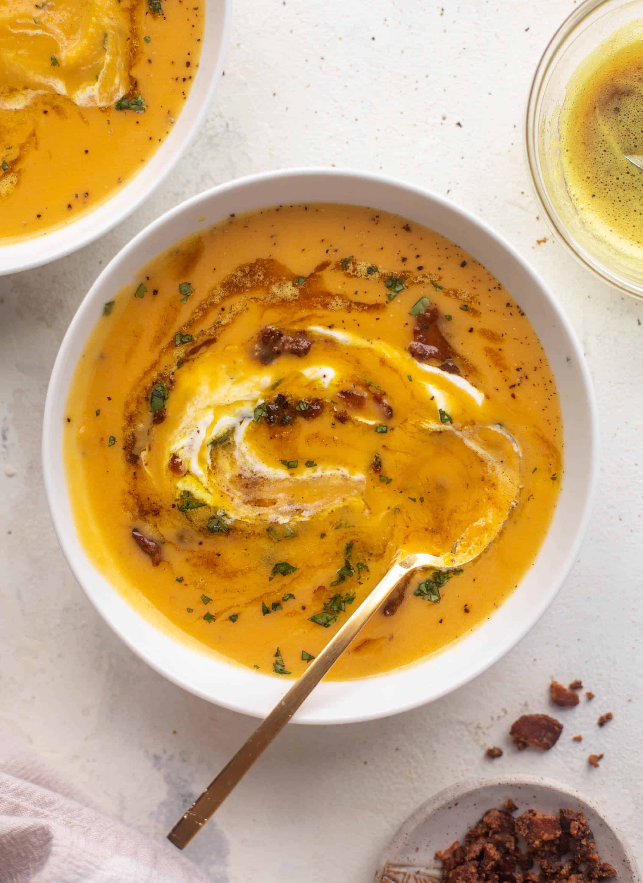 squash soup with curried brown butter