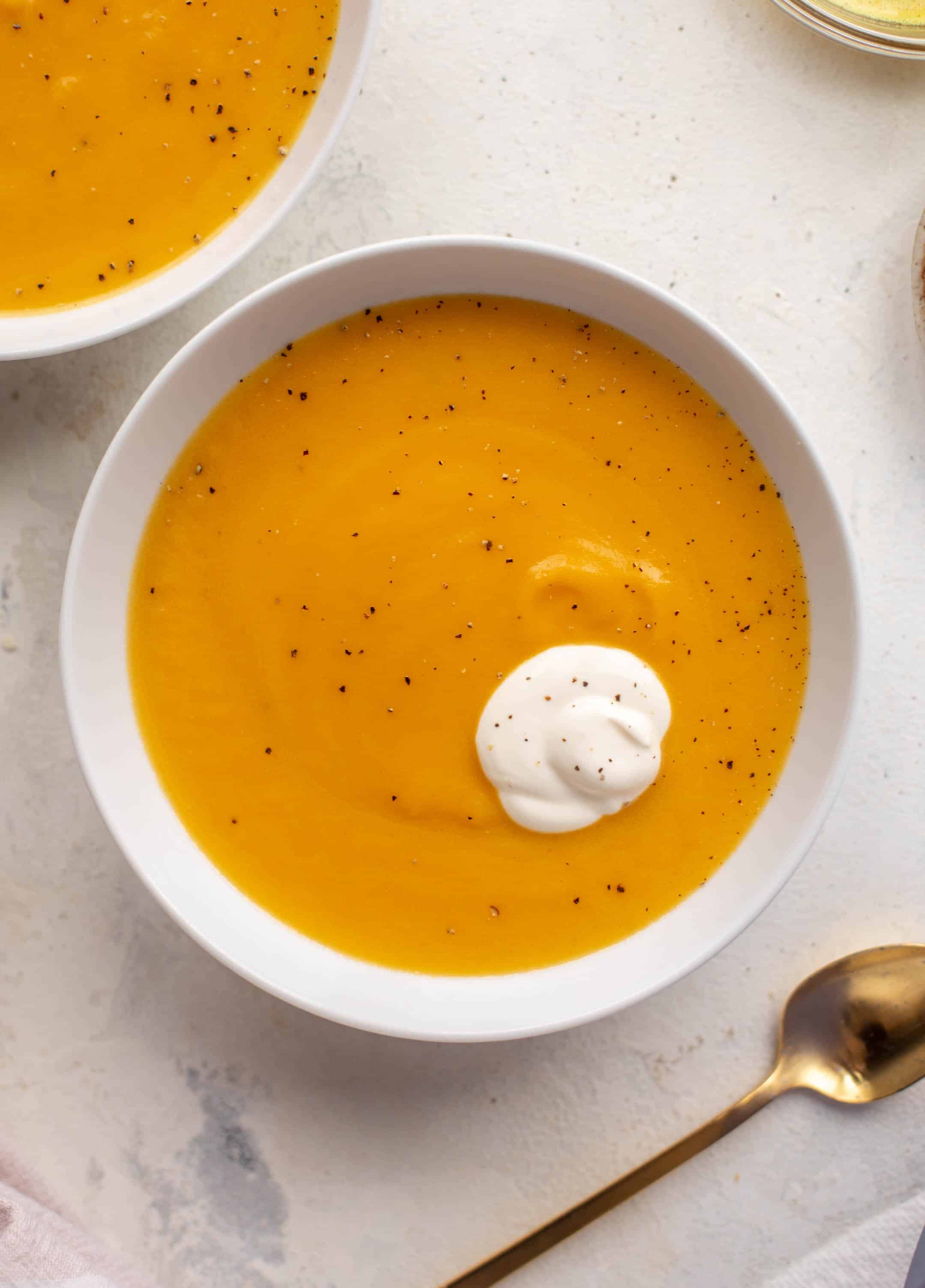 squash soup with curried brown butter