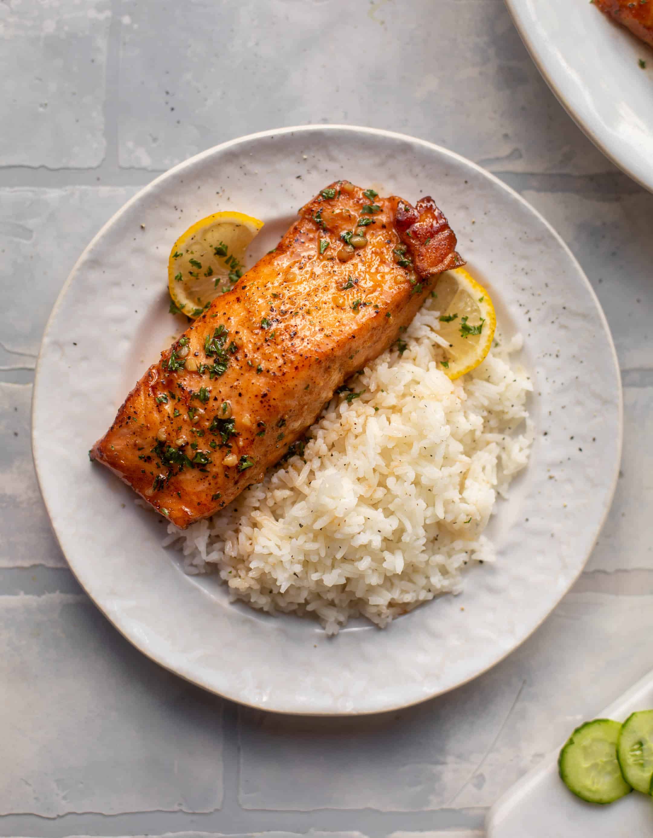 sticky garlic butter salmon