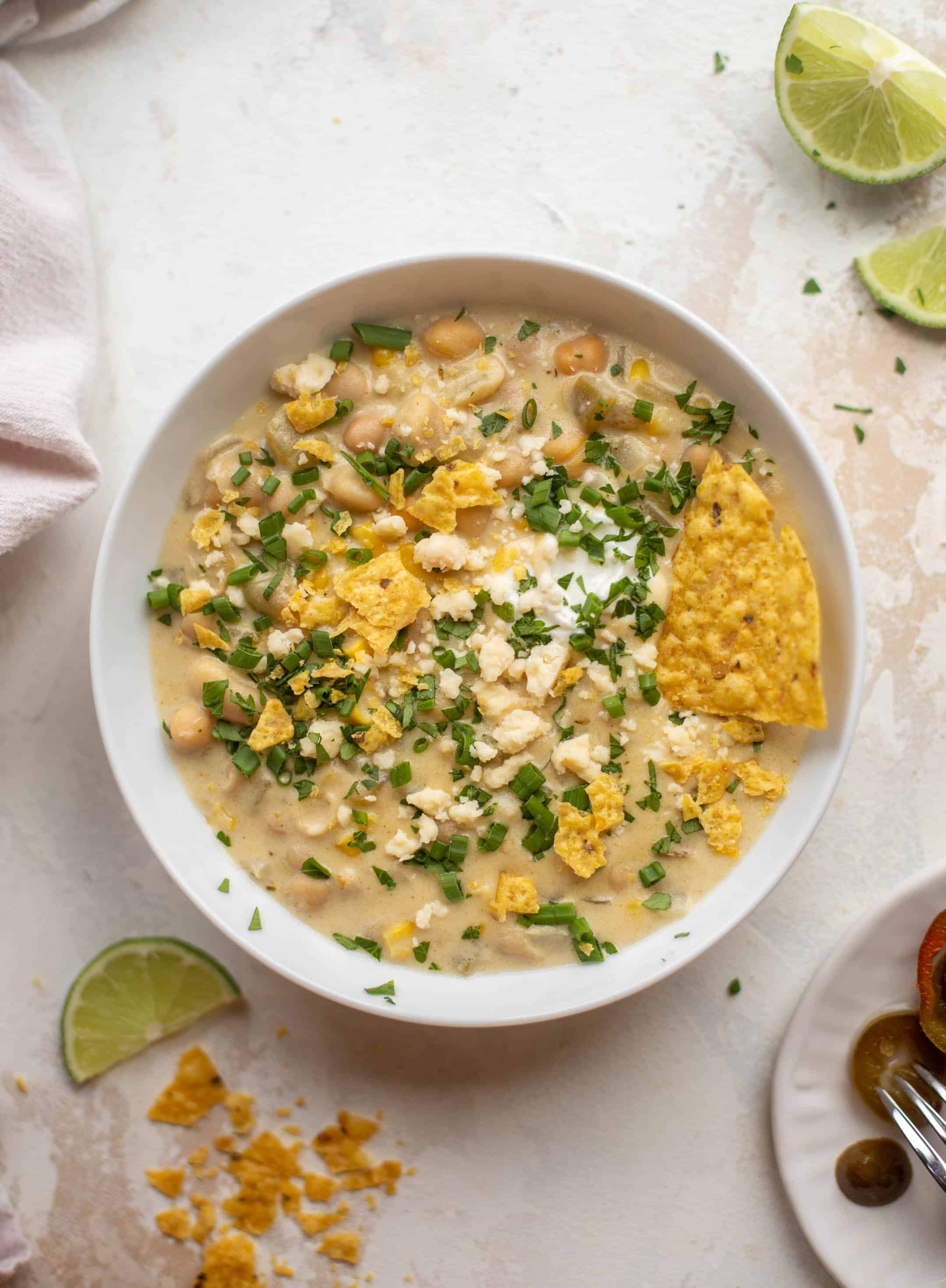 white chickpea chili