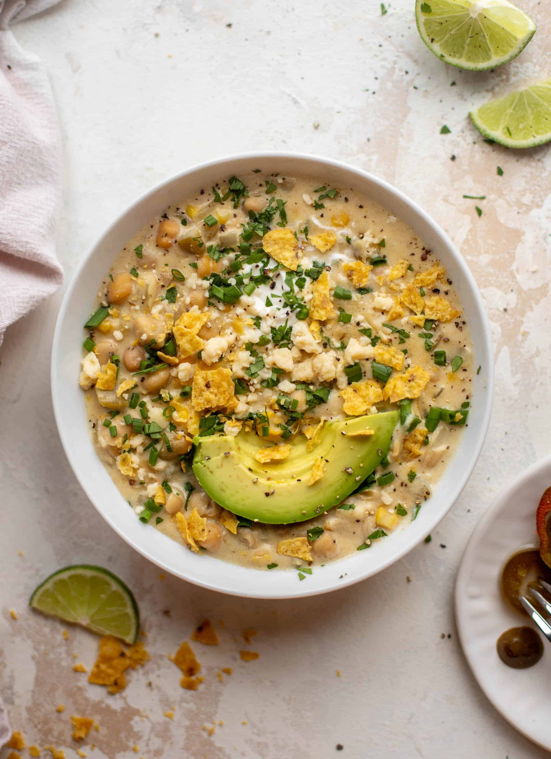 white chickpea chili