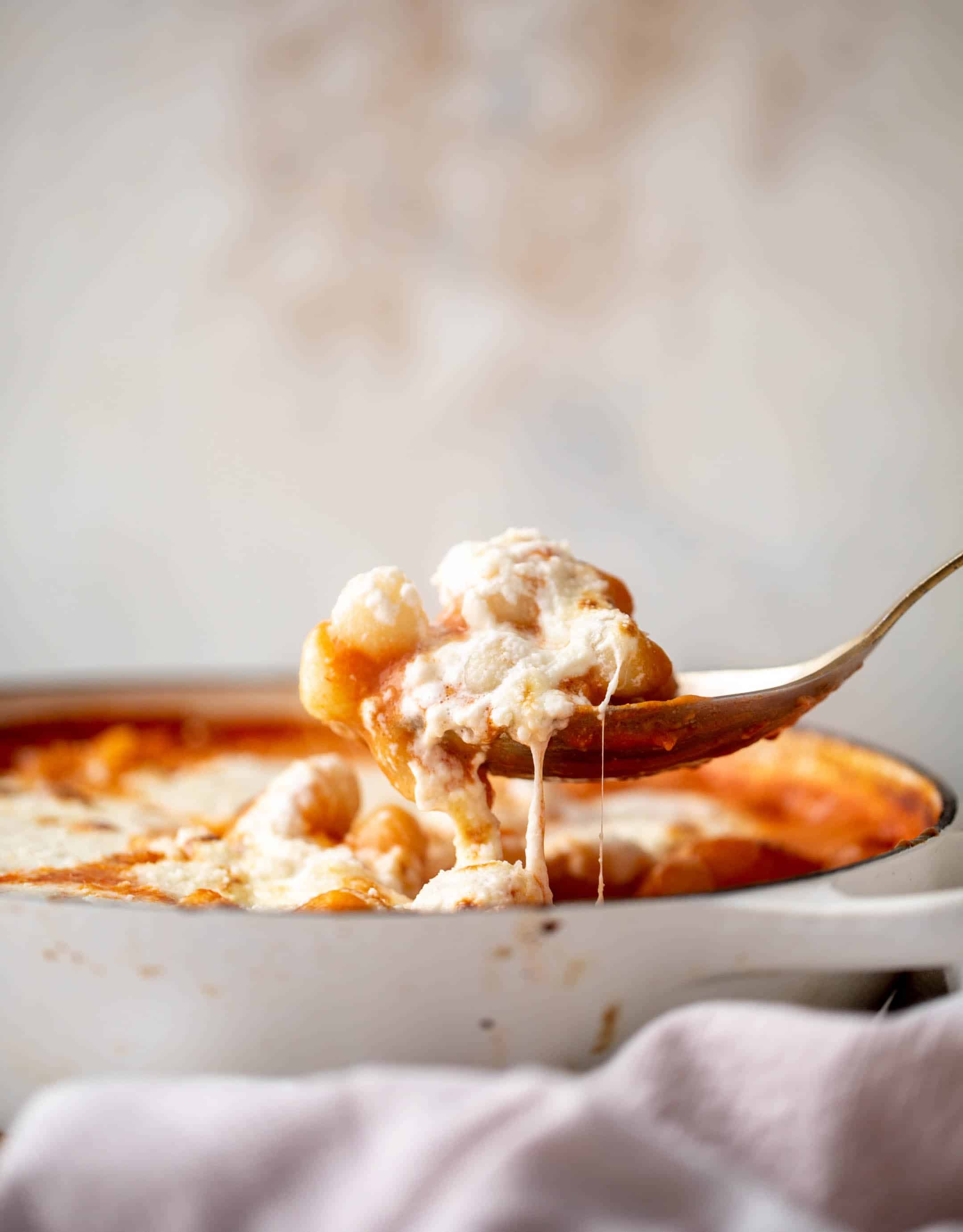 baked vodka sauce gnocchi with burrata