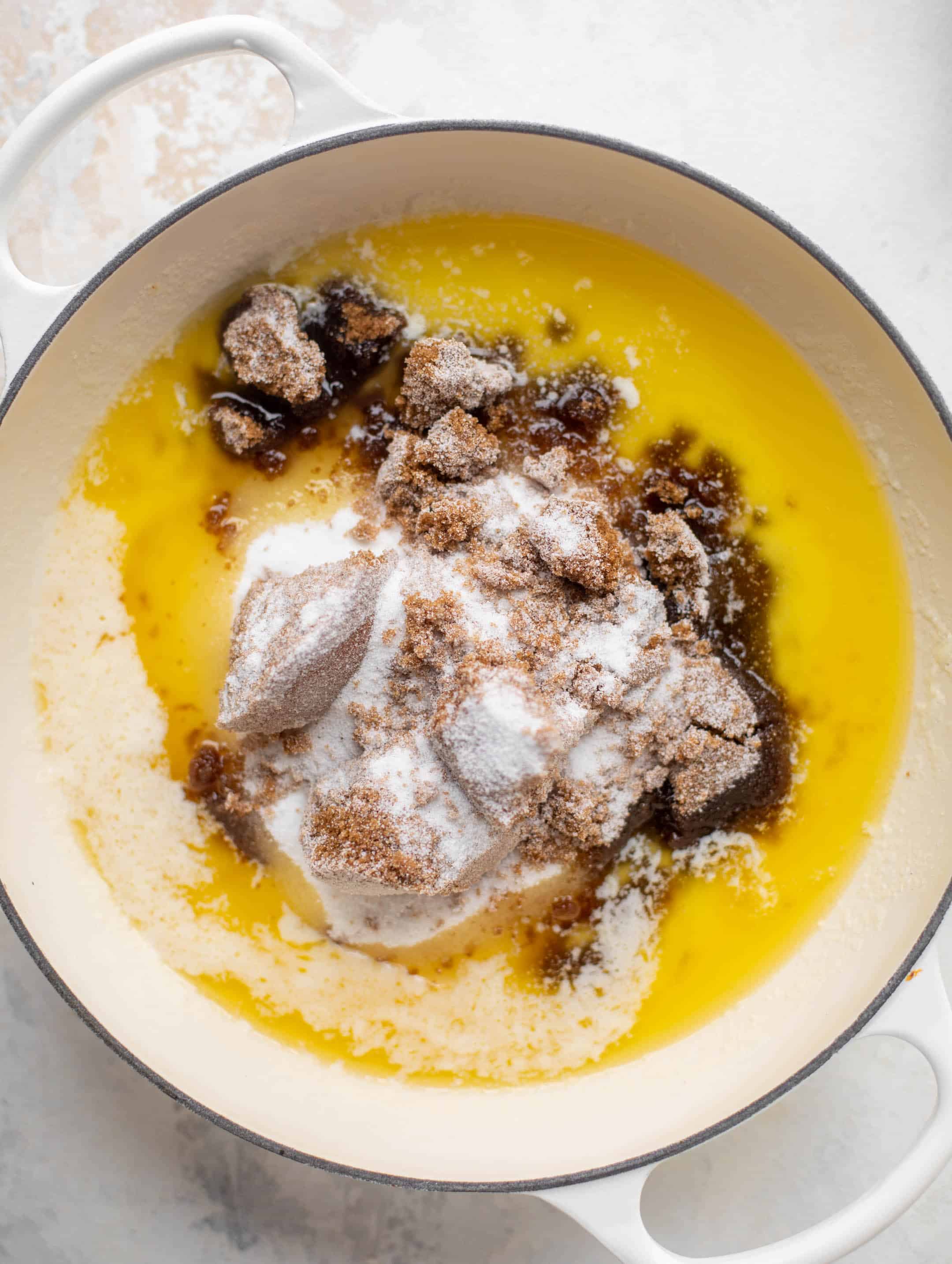 melted butter and sugars