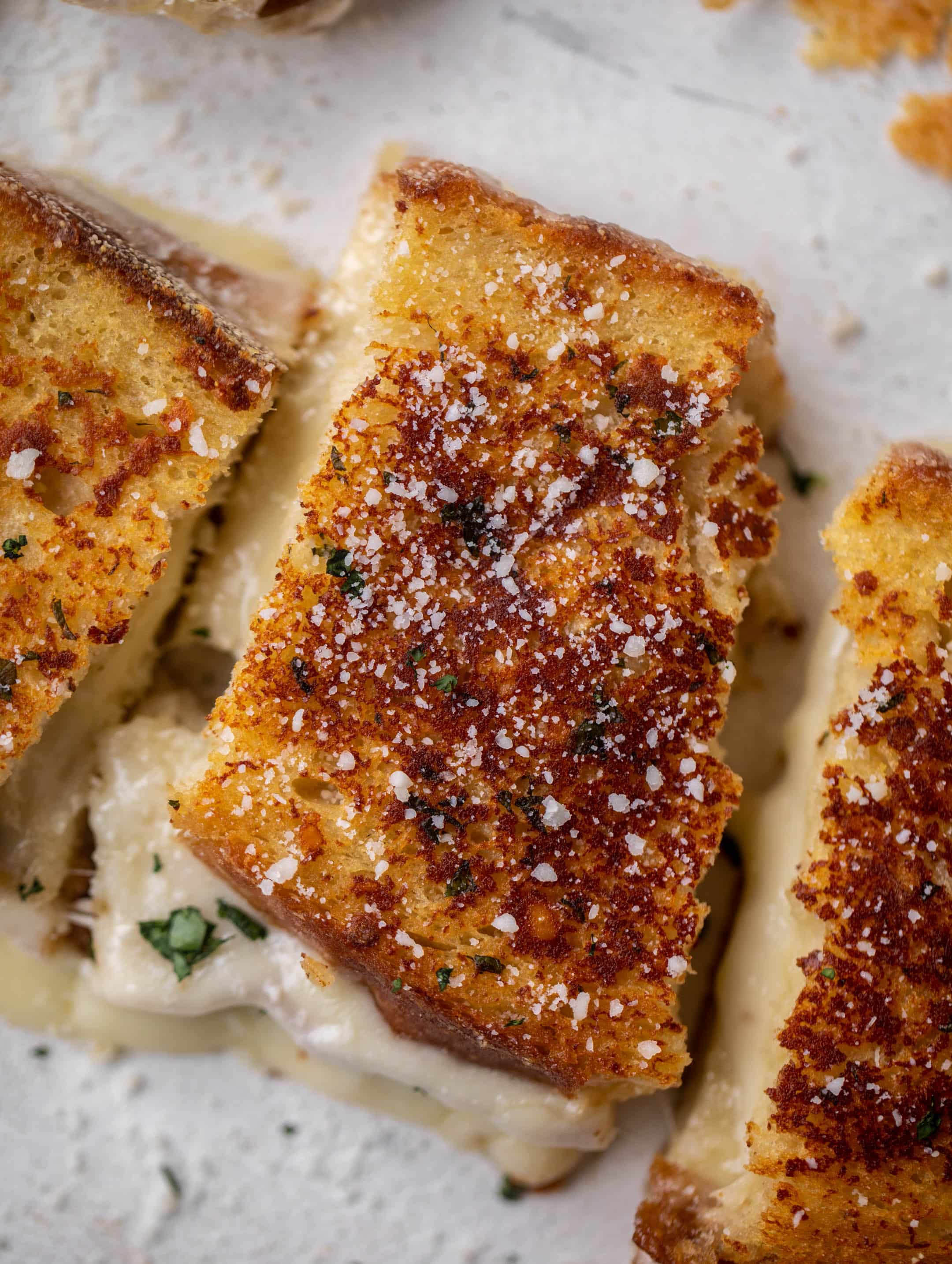 garlic bread grilled cheese
