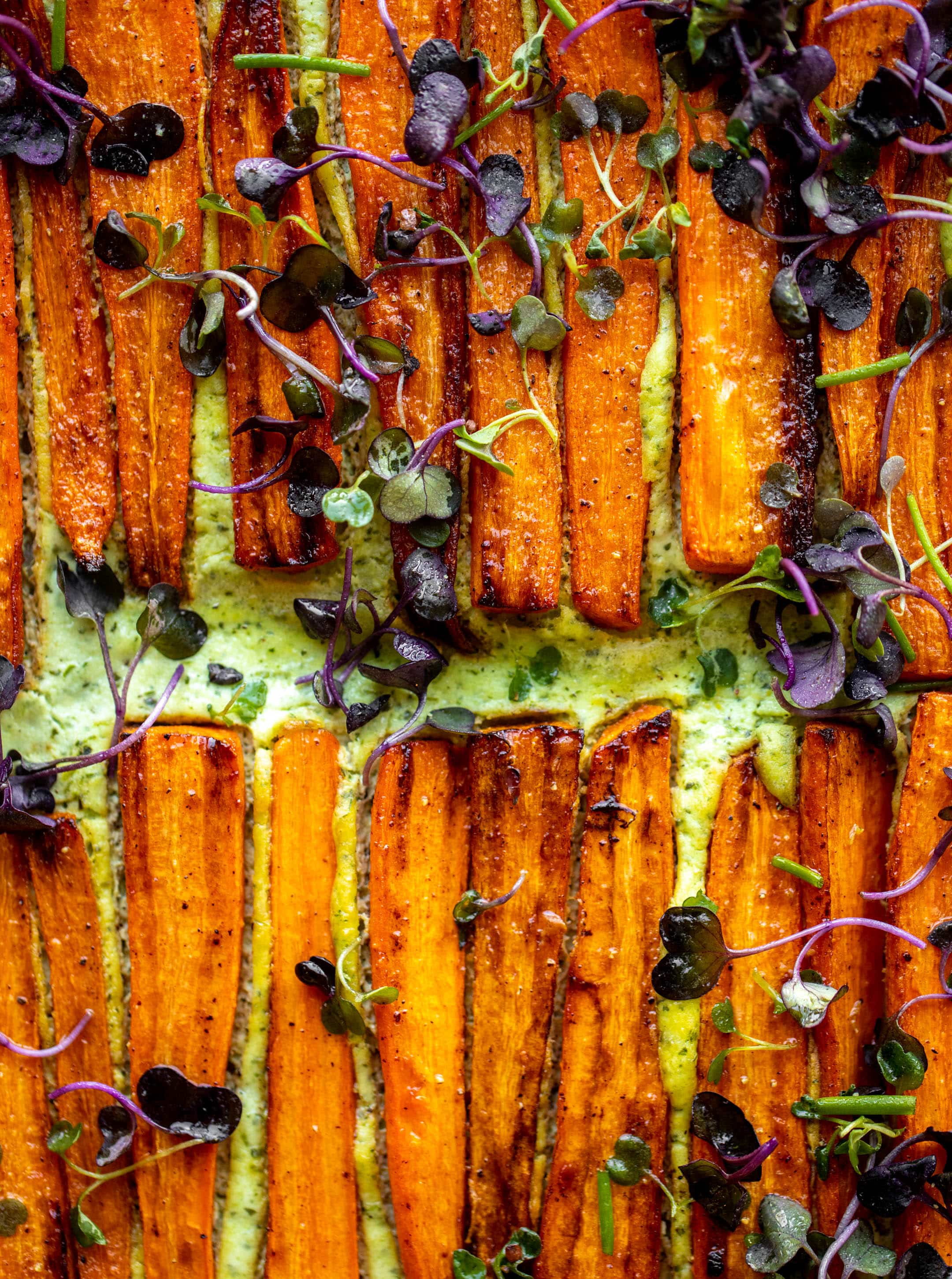 carrot tart with green goddess ricotta