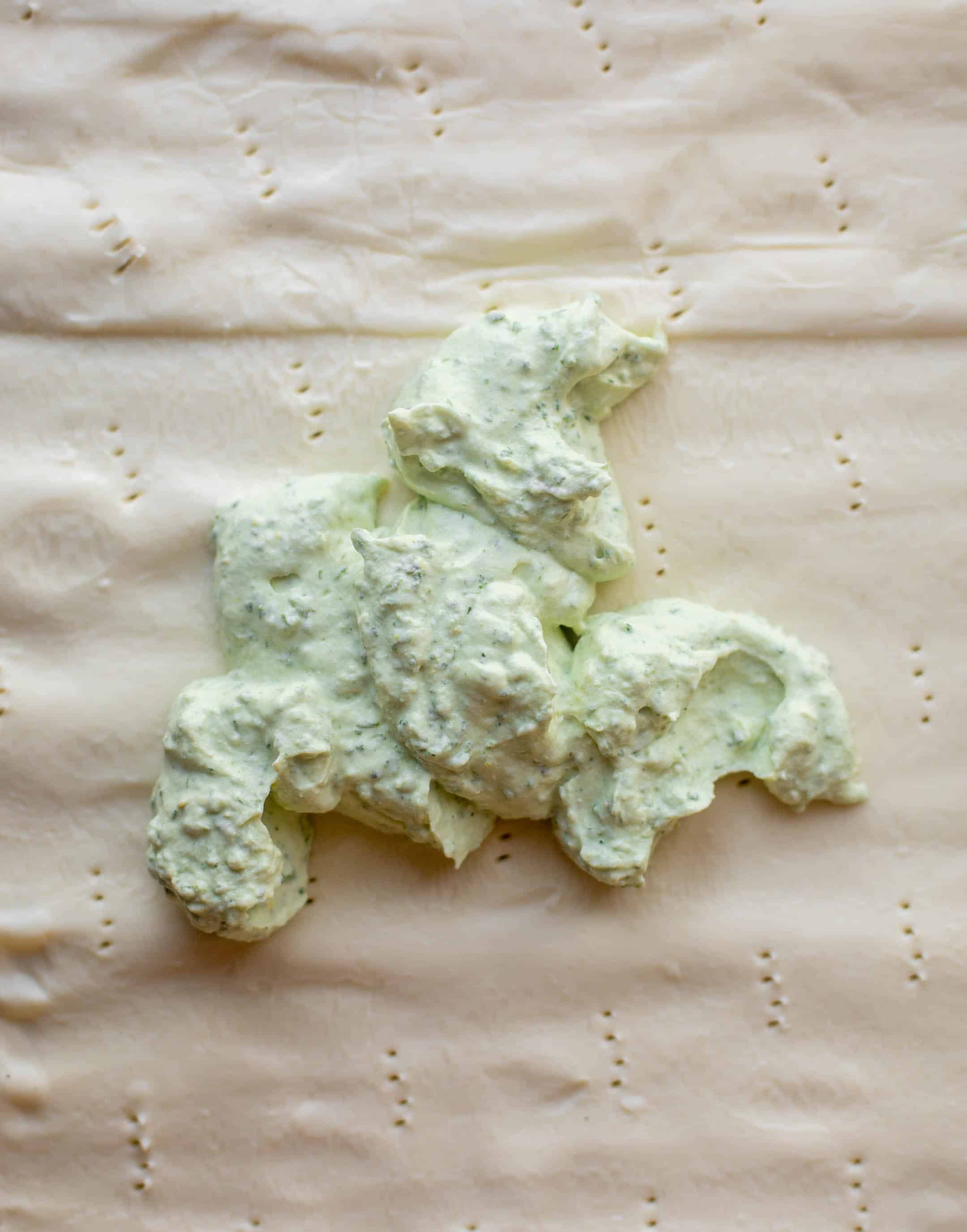 carrot tart with green goddess ricotta