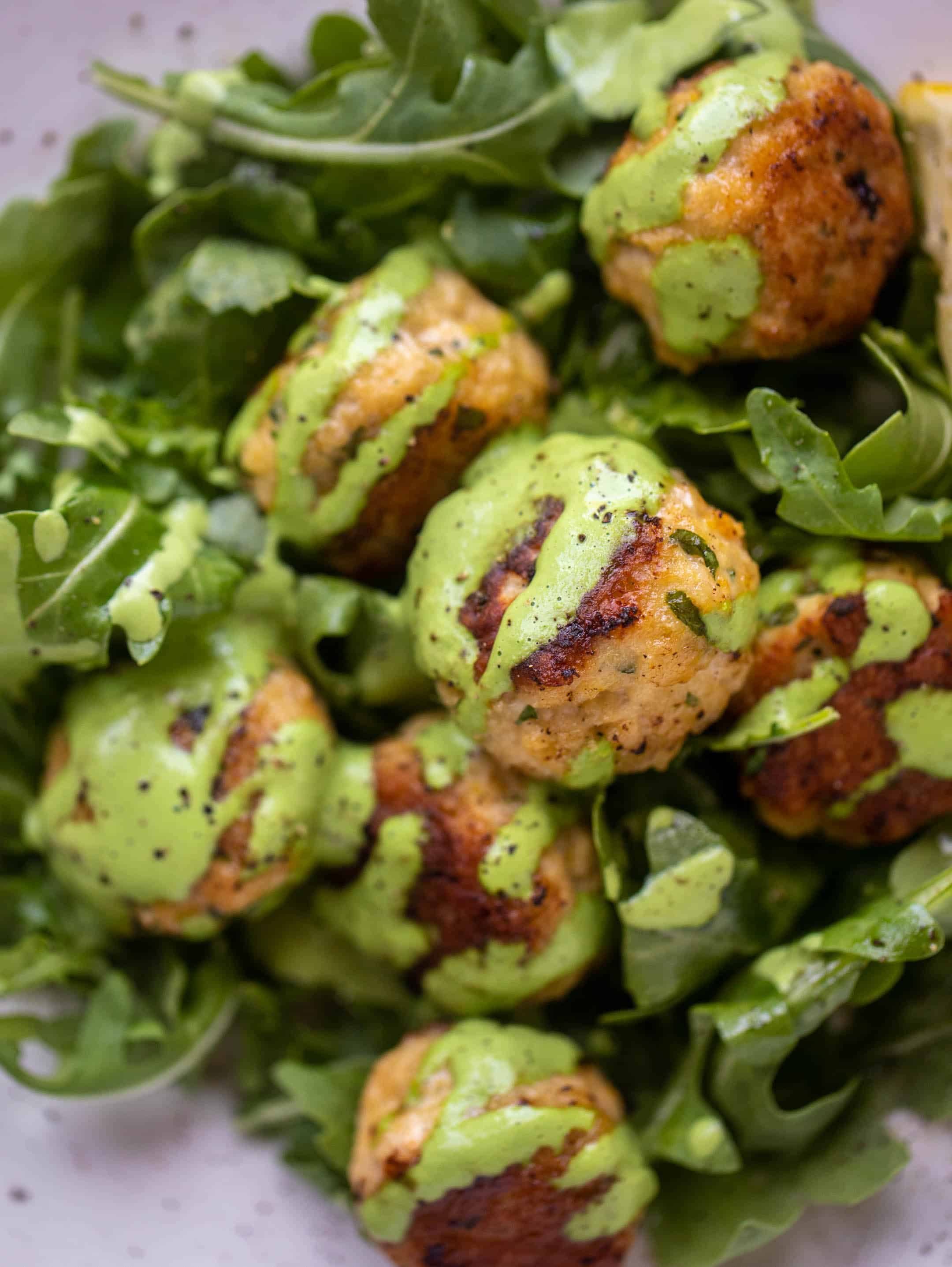green goddess chicken ricotta meatballs
