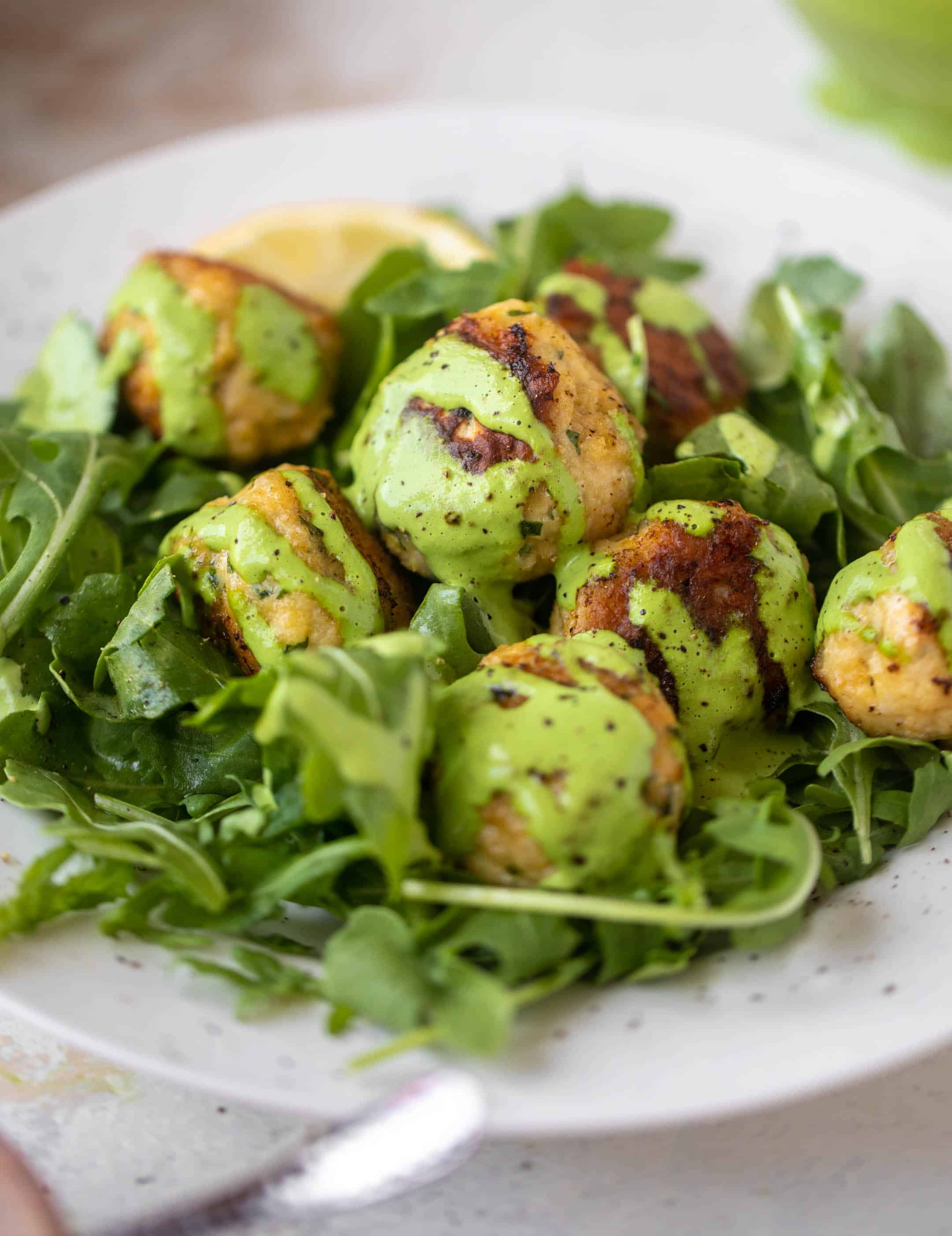 green goddess chicken ricotta meatballs