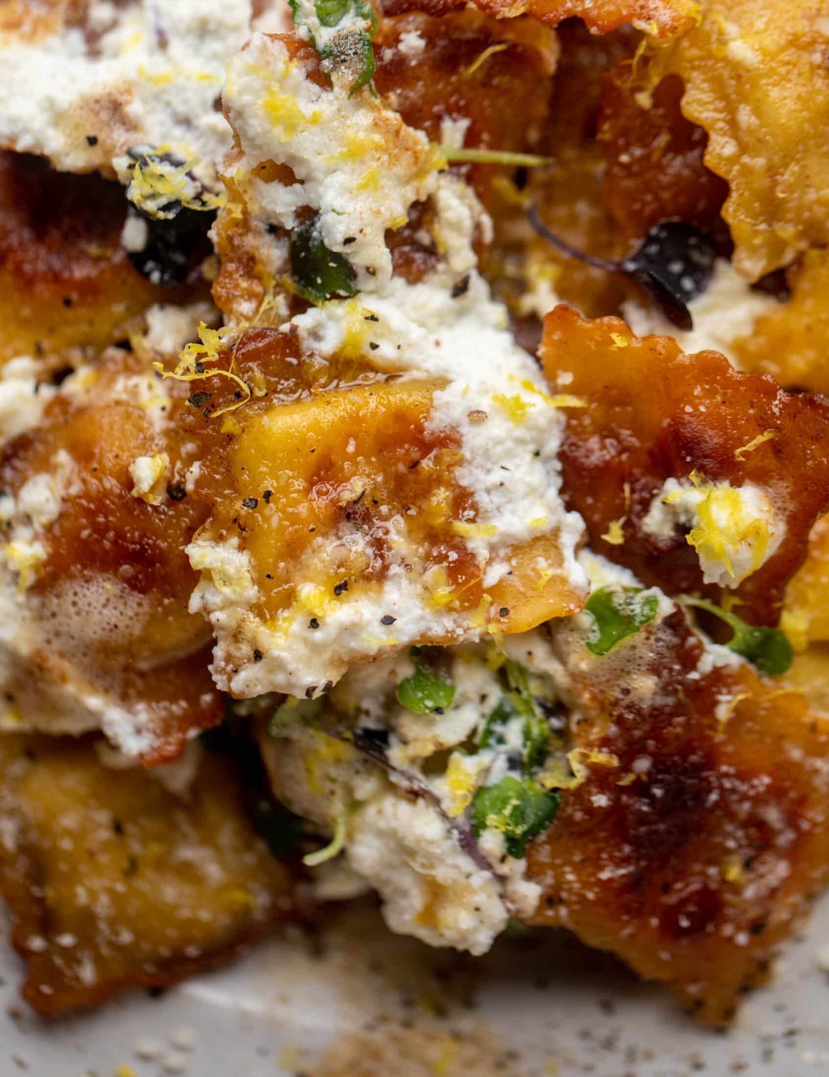 toasted skillet ravioli with lemon & brown butter