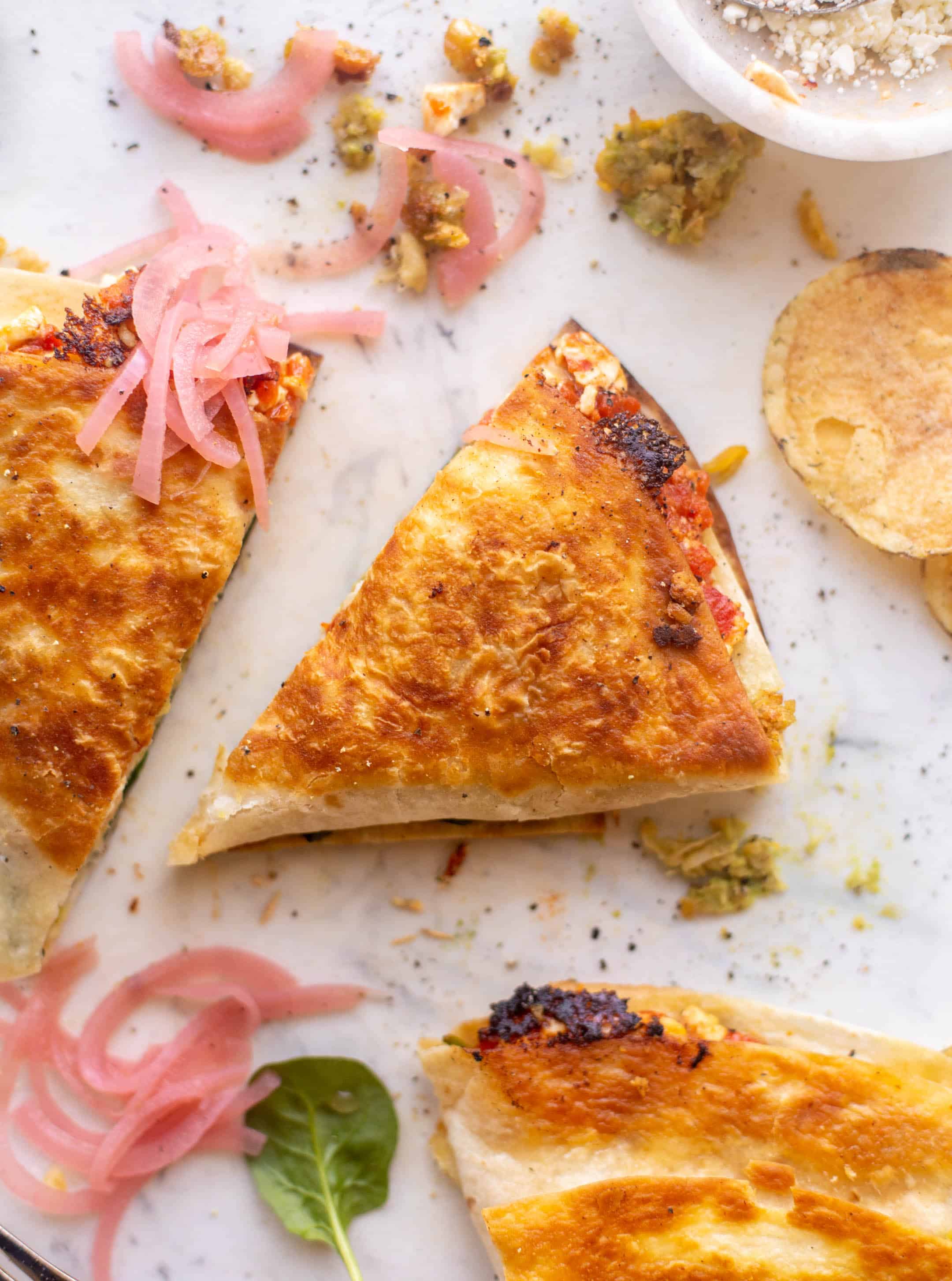 smashed chickpea tortilla wrap