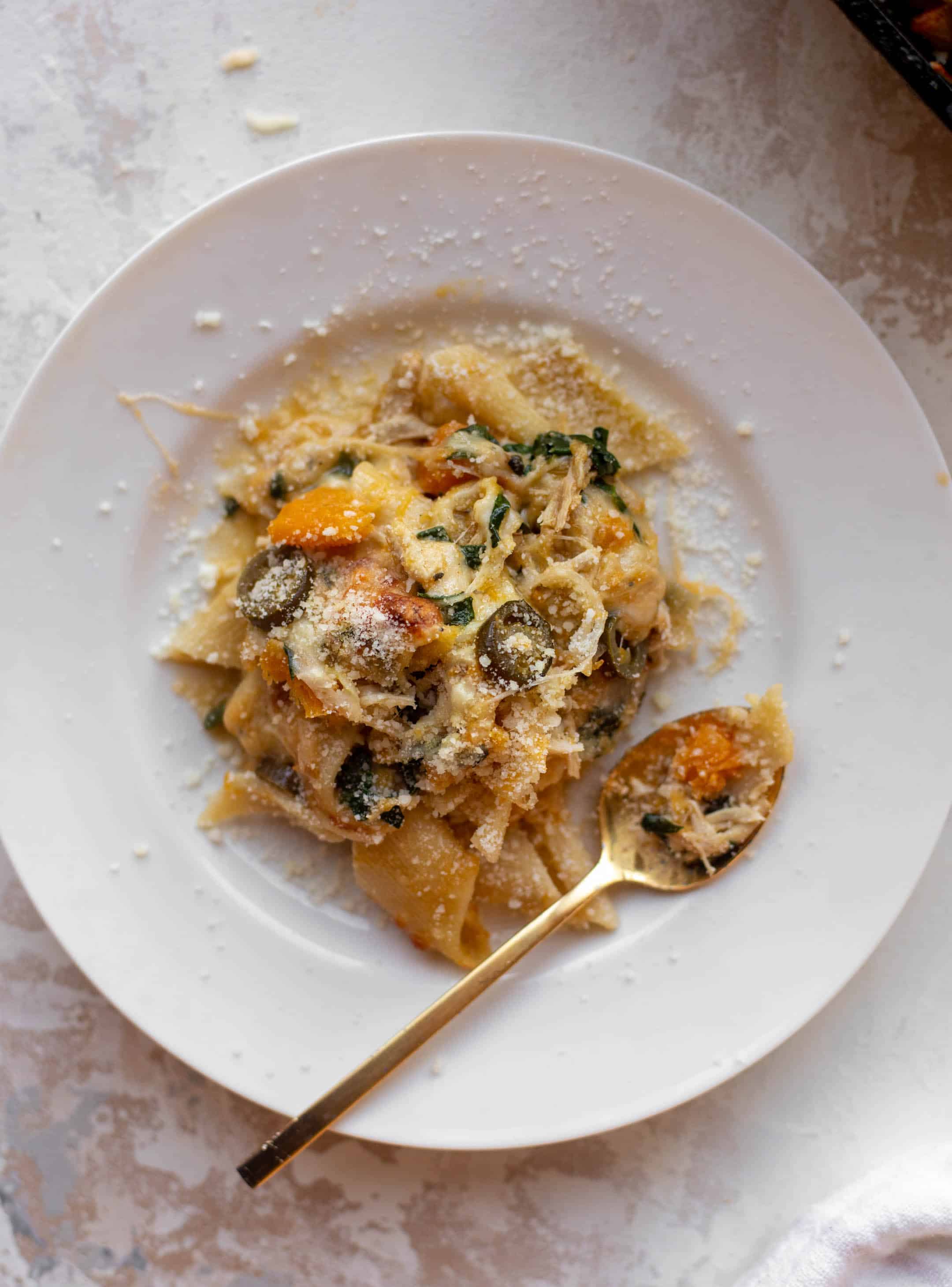 spicy butternut pasta with chicken