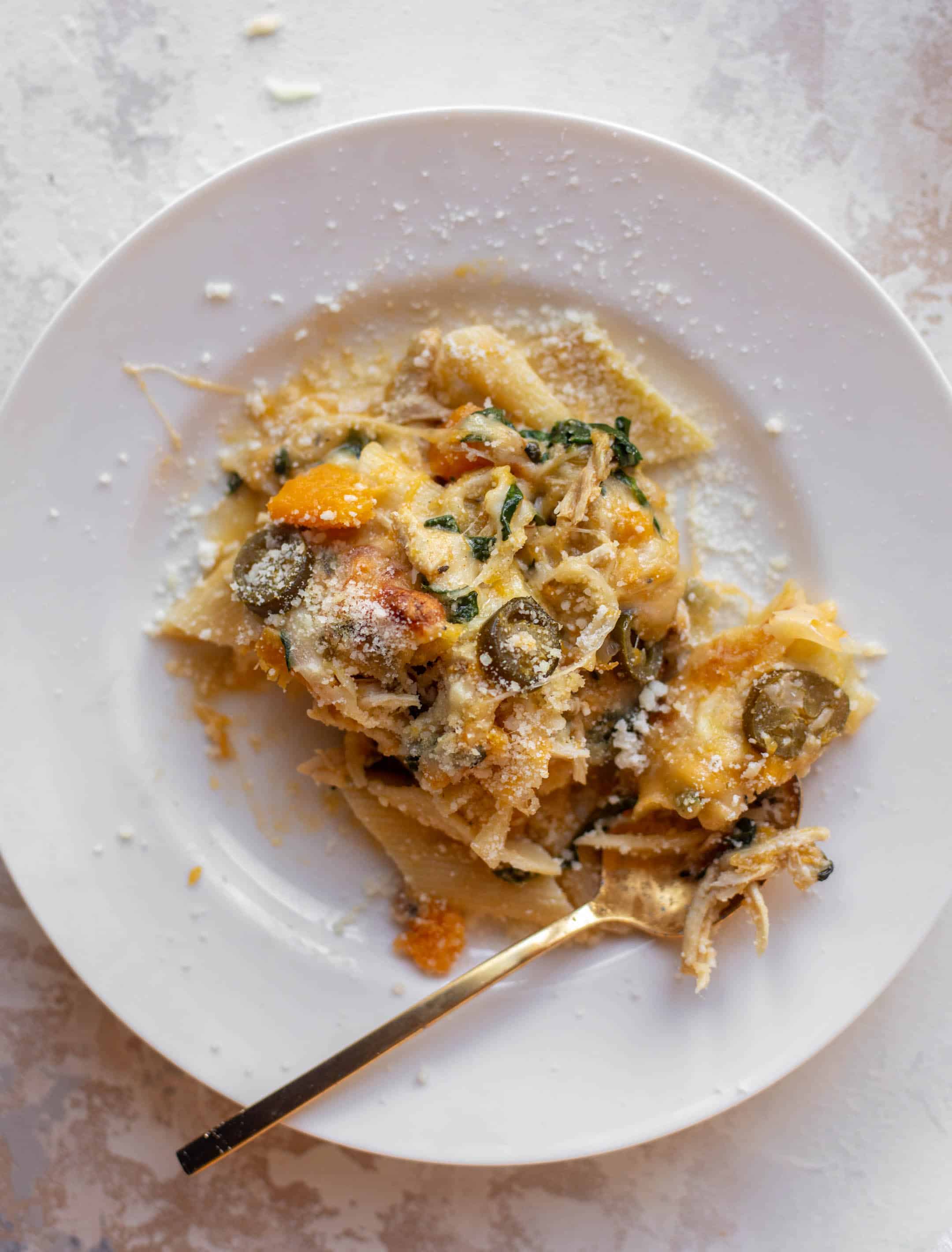 spicy butternut pasta with chicken