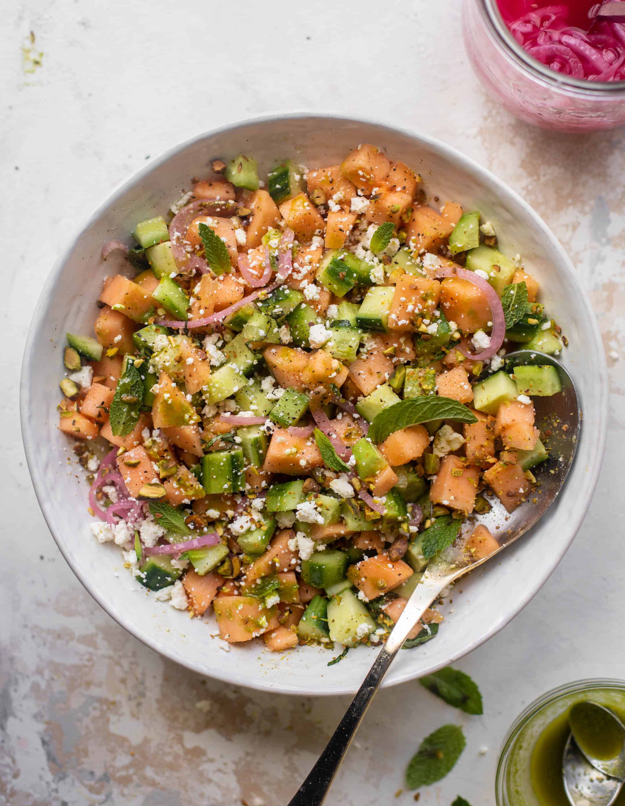 chopped cucumber melon salad