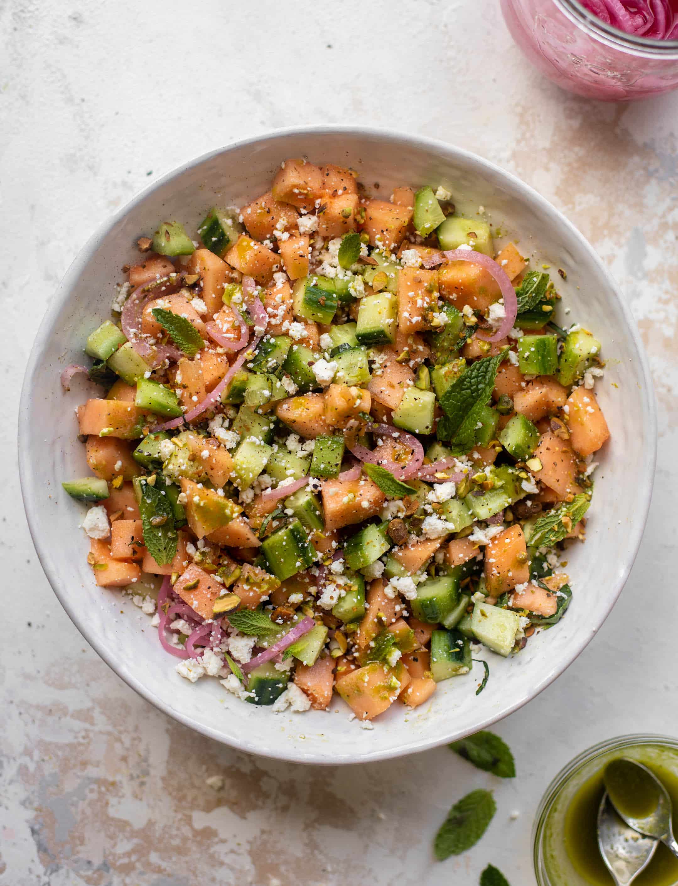chopped cucumber melon salad