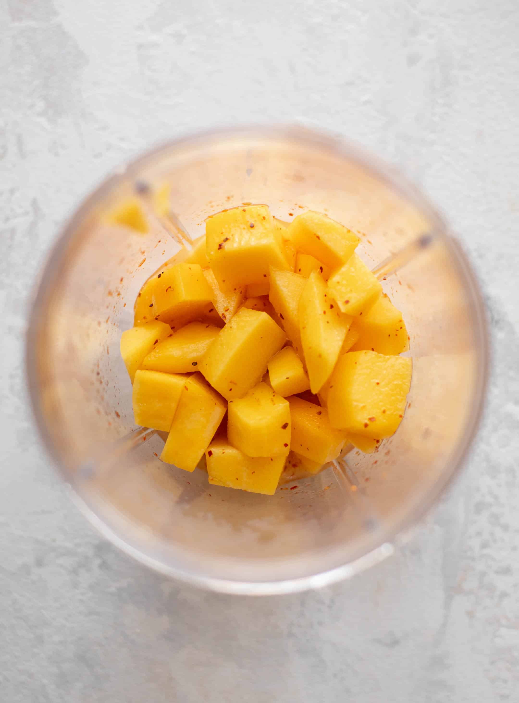 mango in a blender