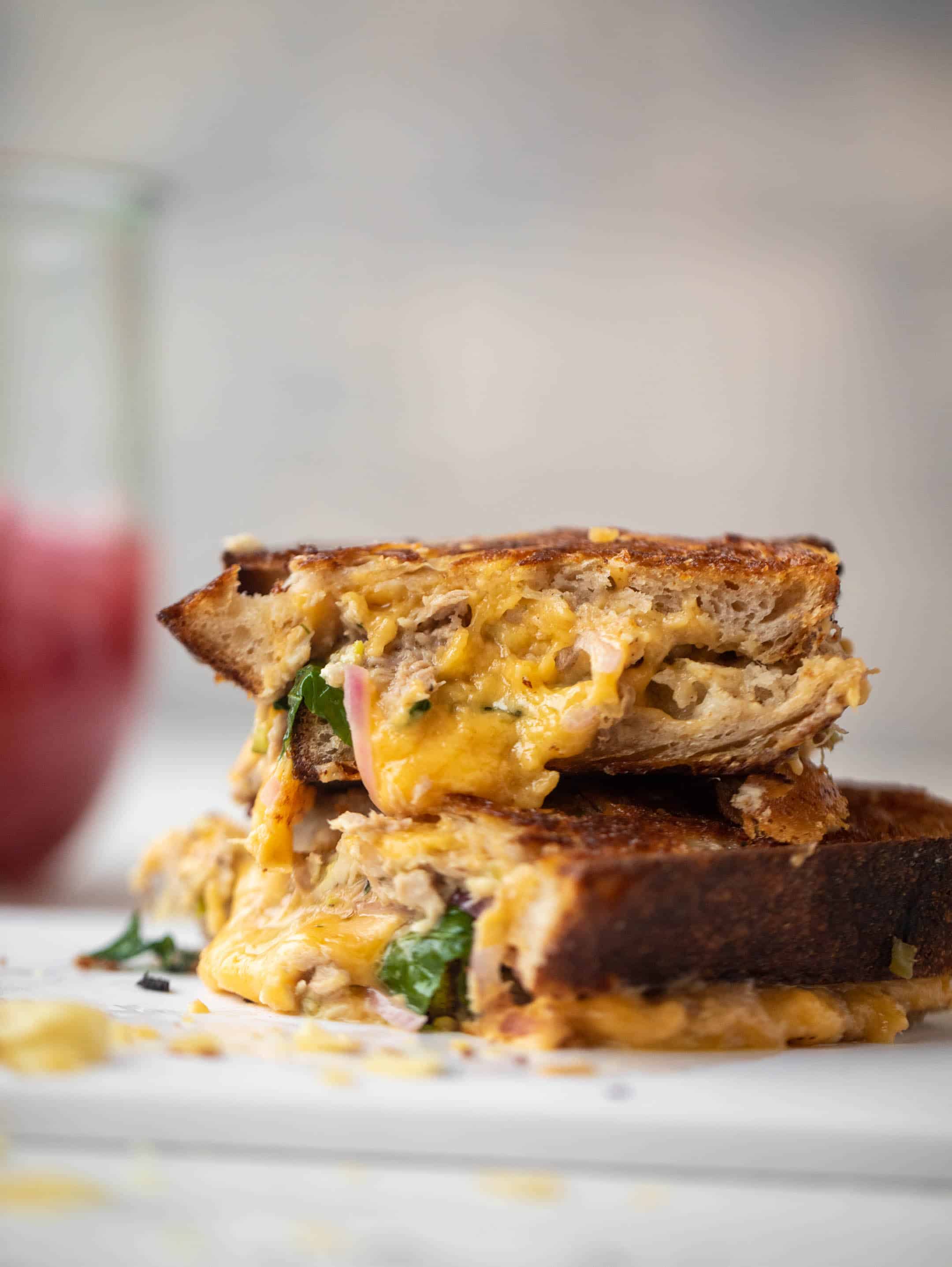 sharp cheddar tuna melts