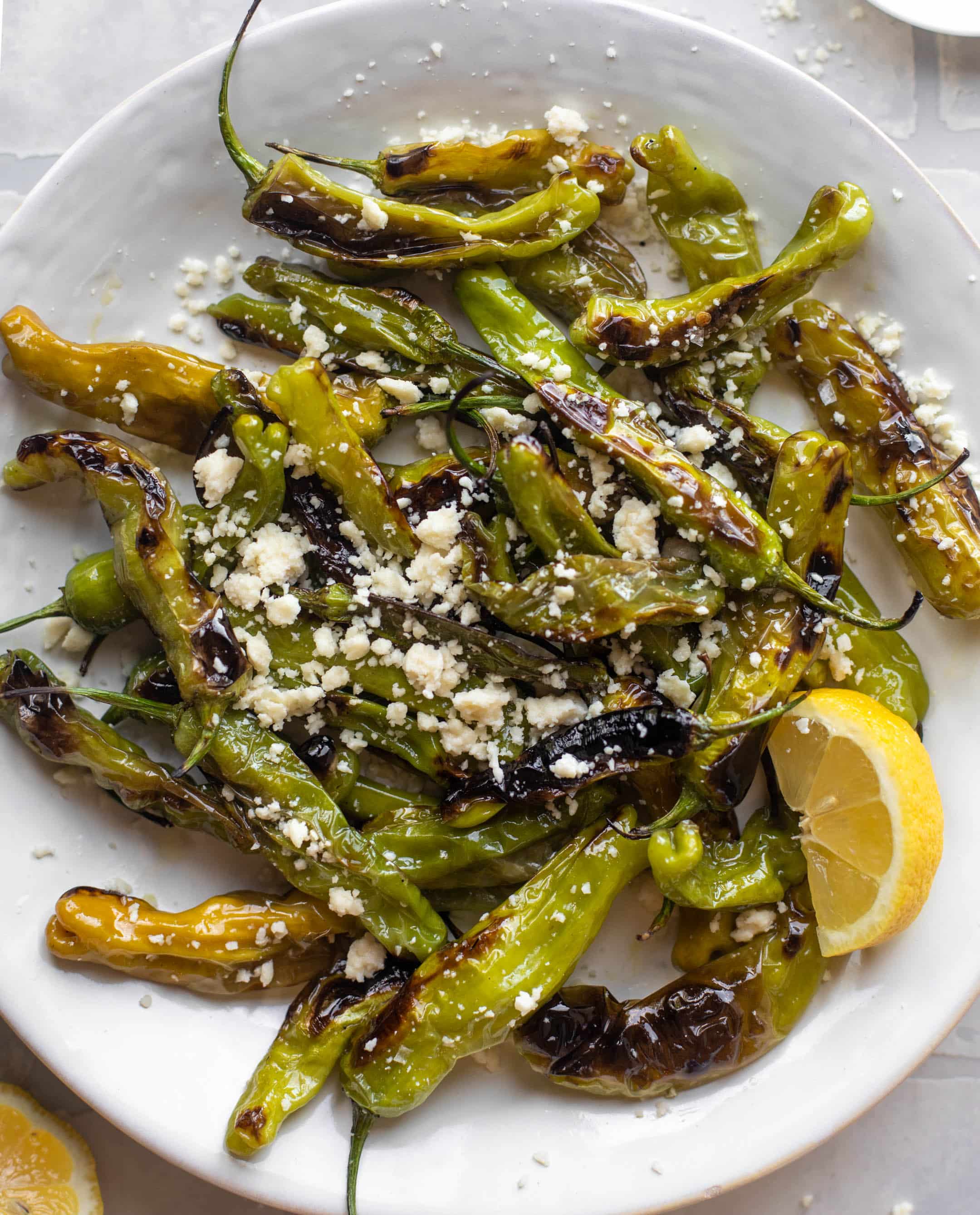 grilled shishito peppers