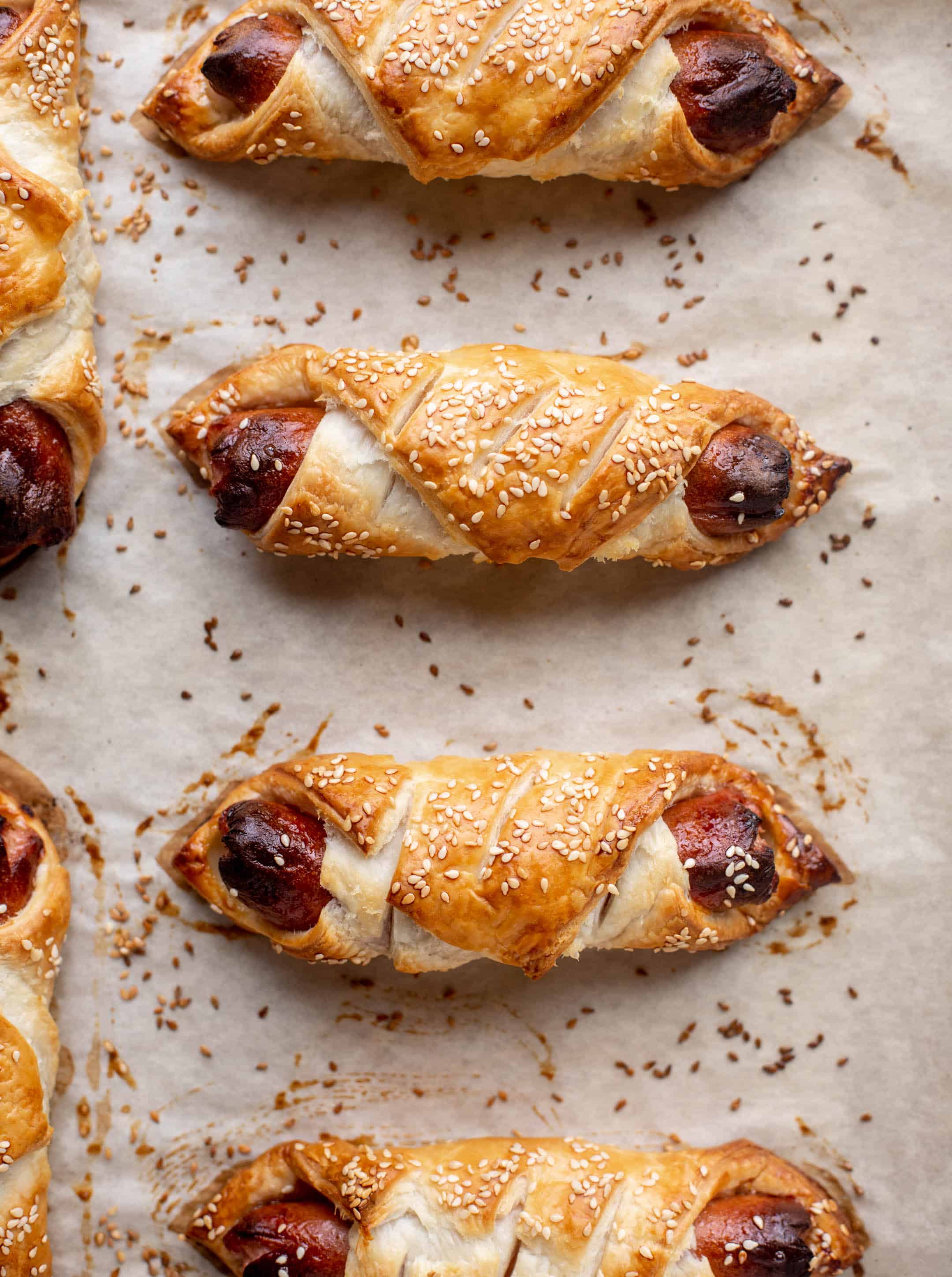 puff pastry hot dogs with hot honey mustard