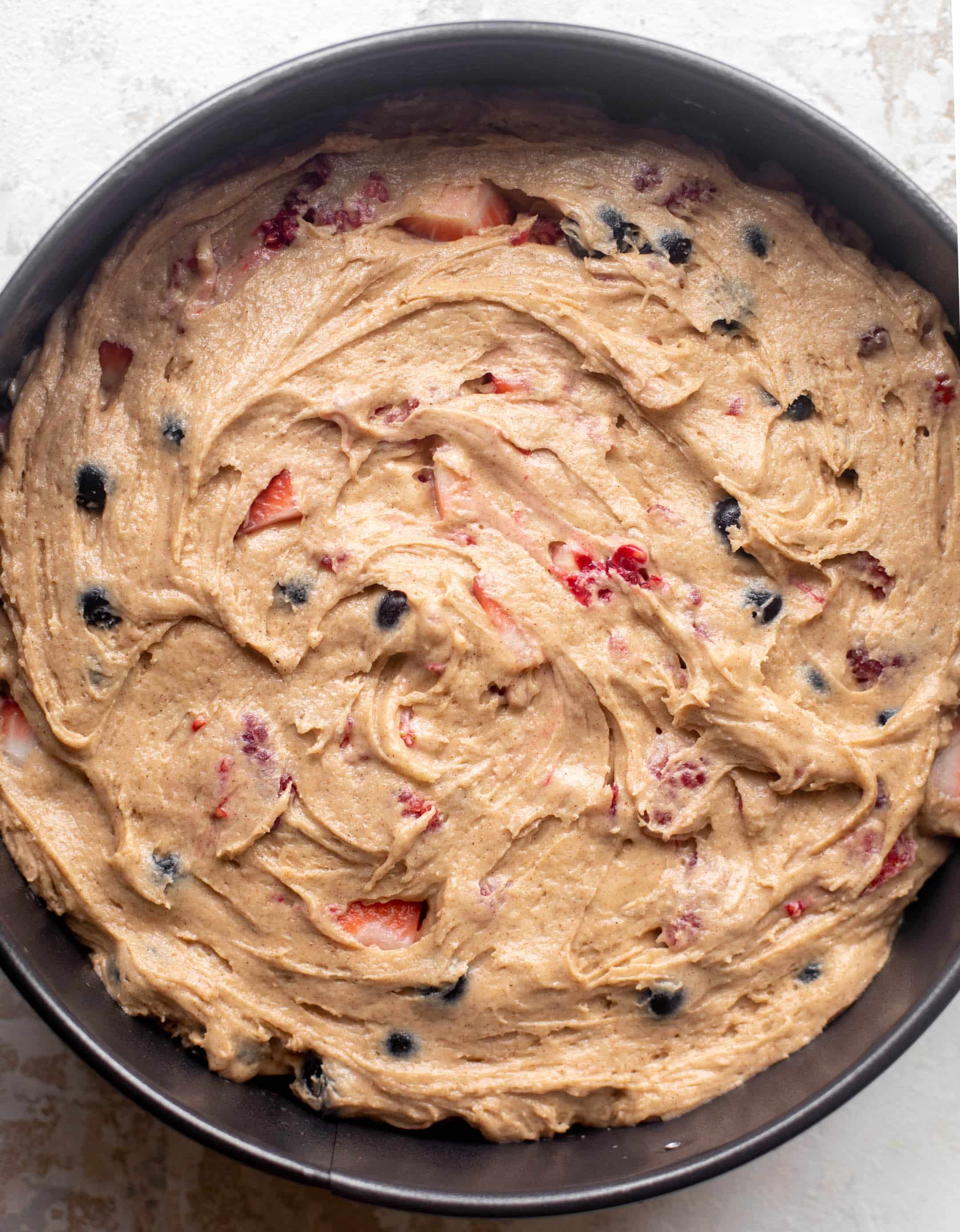triple berry cream cheese coffee cake batter