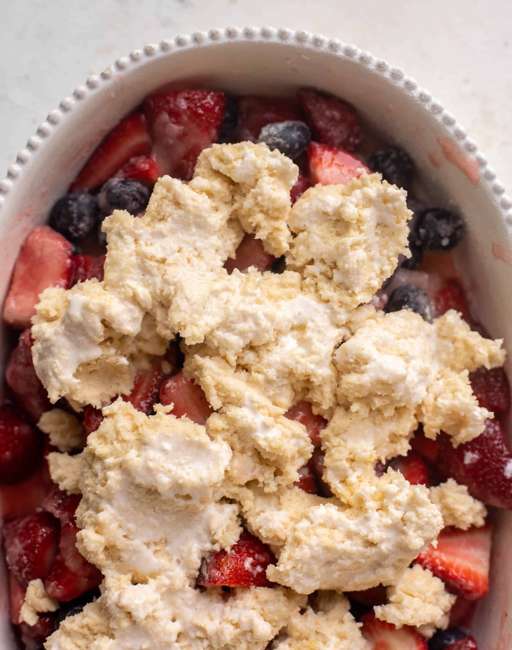 double berry mascarpone cobbler