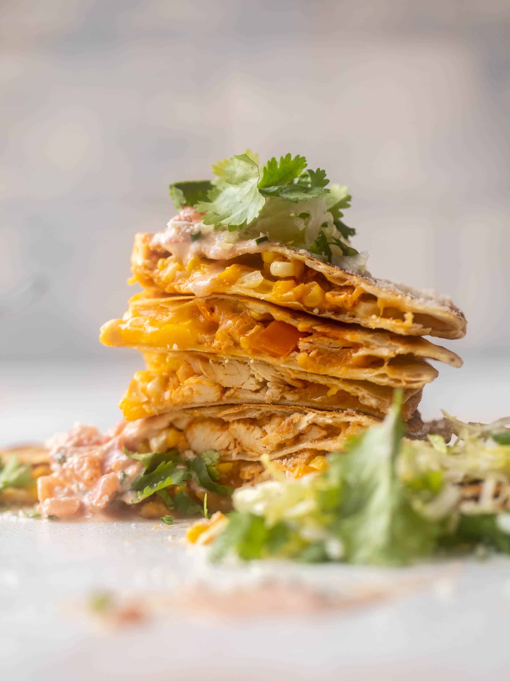honey chipotle chicken quesadillas