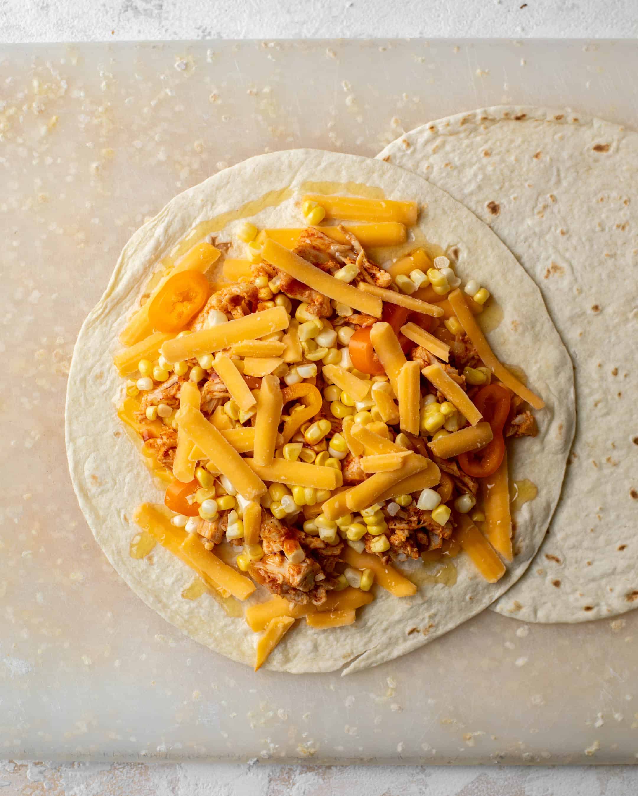 honey chipotle chicken quesadillas