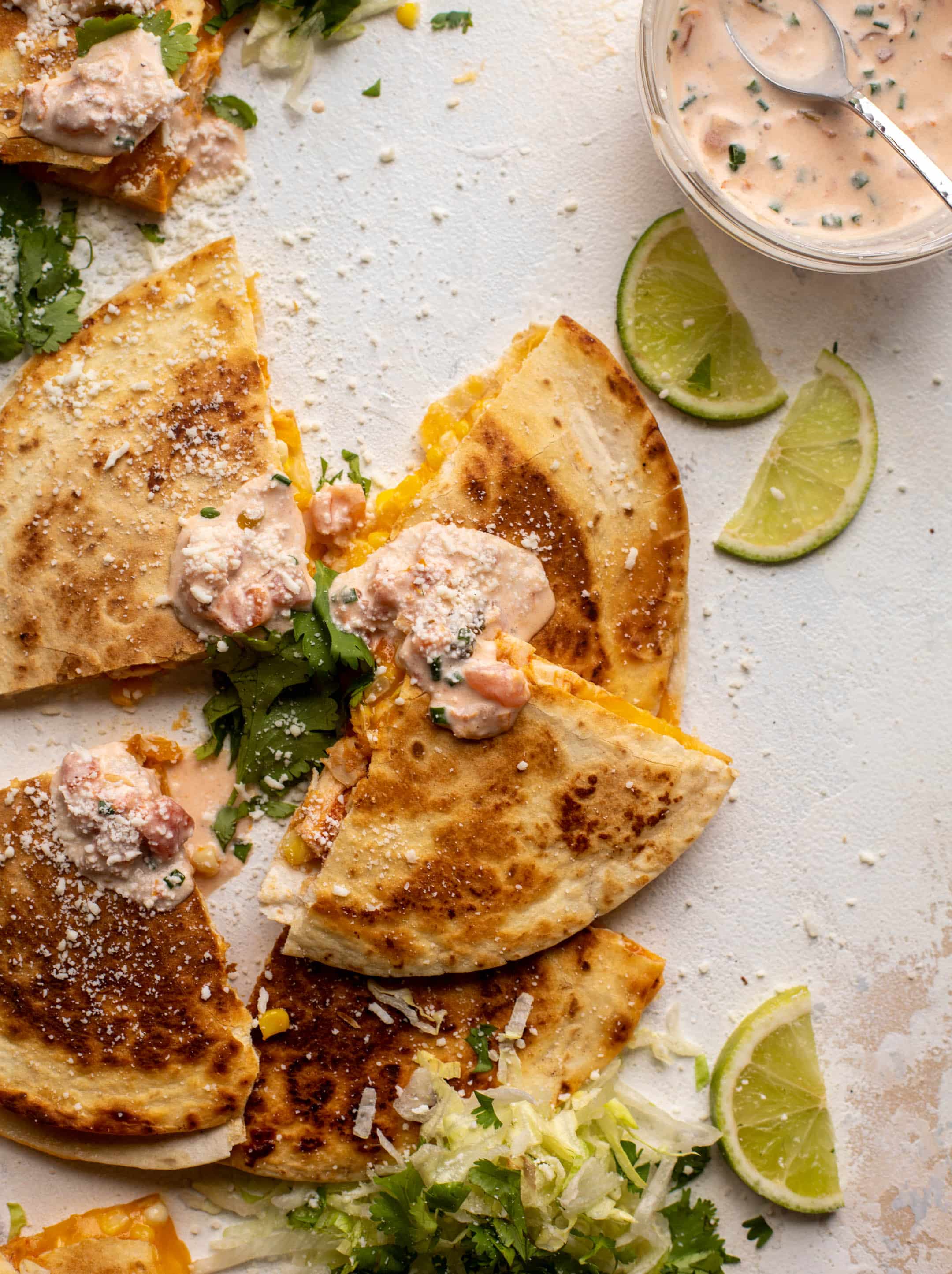 honey chipotle chicken quesadillas