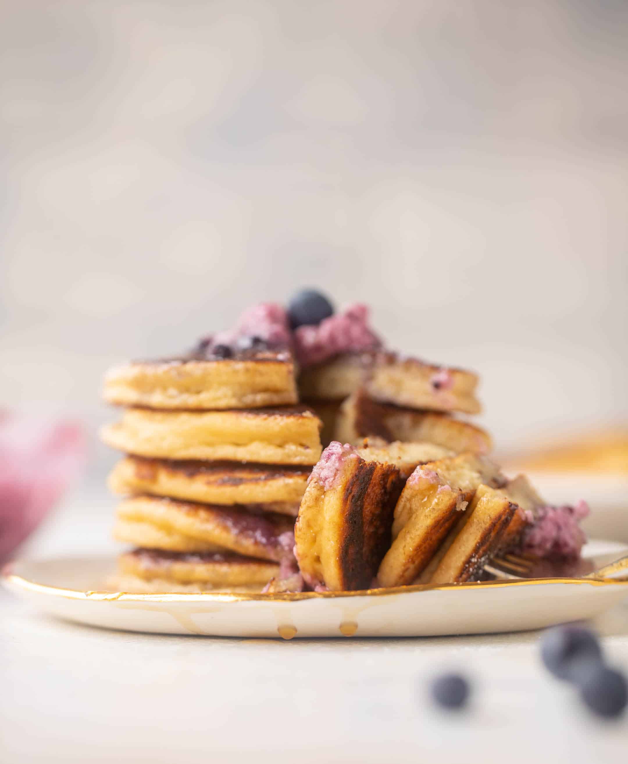 ricotta pancakes with salted blueberry butter