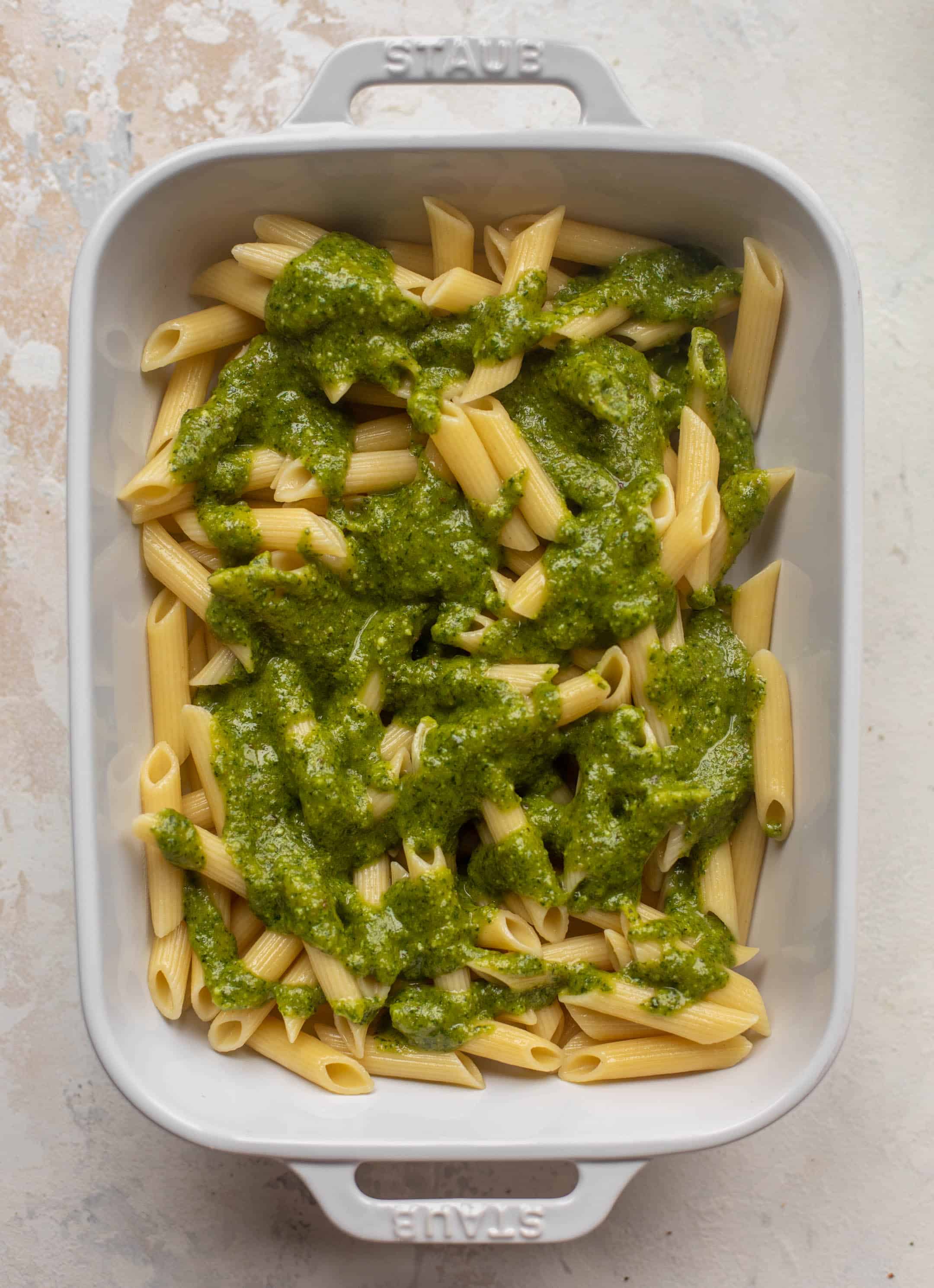 cheesy baked pesto pasta