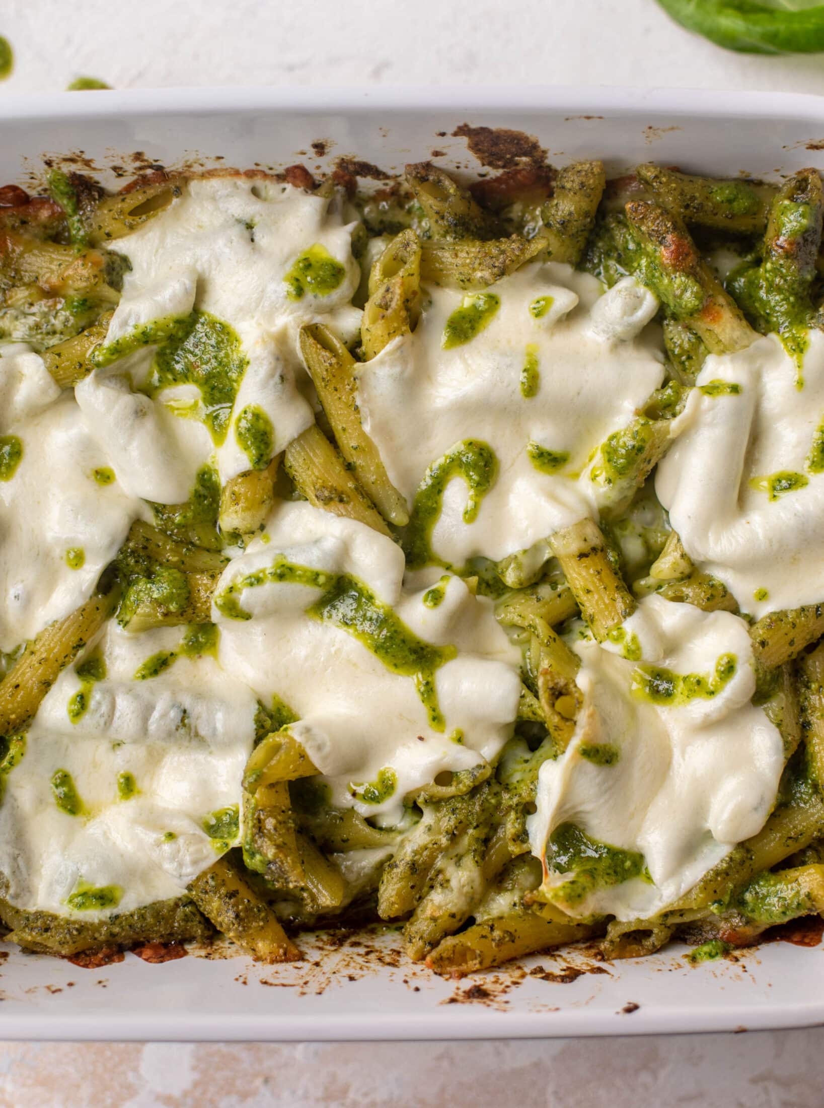 cheesy baked pesto pasta