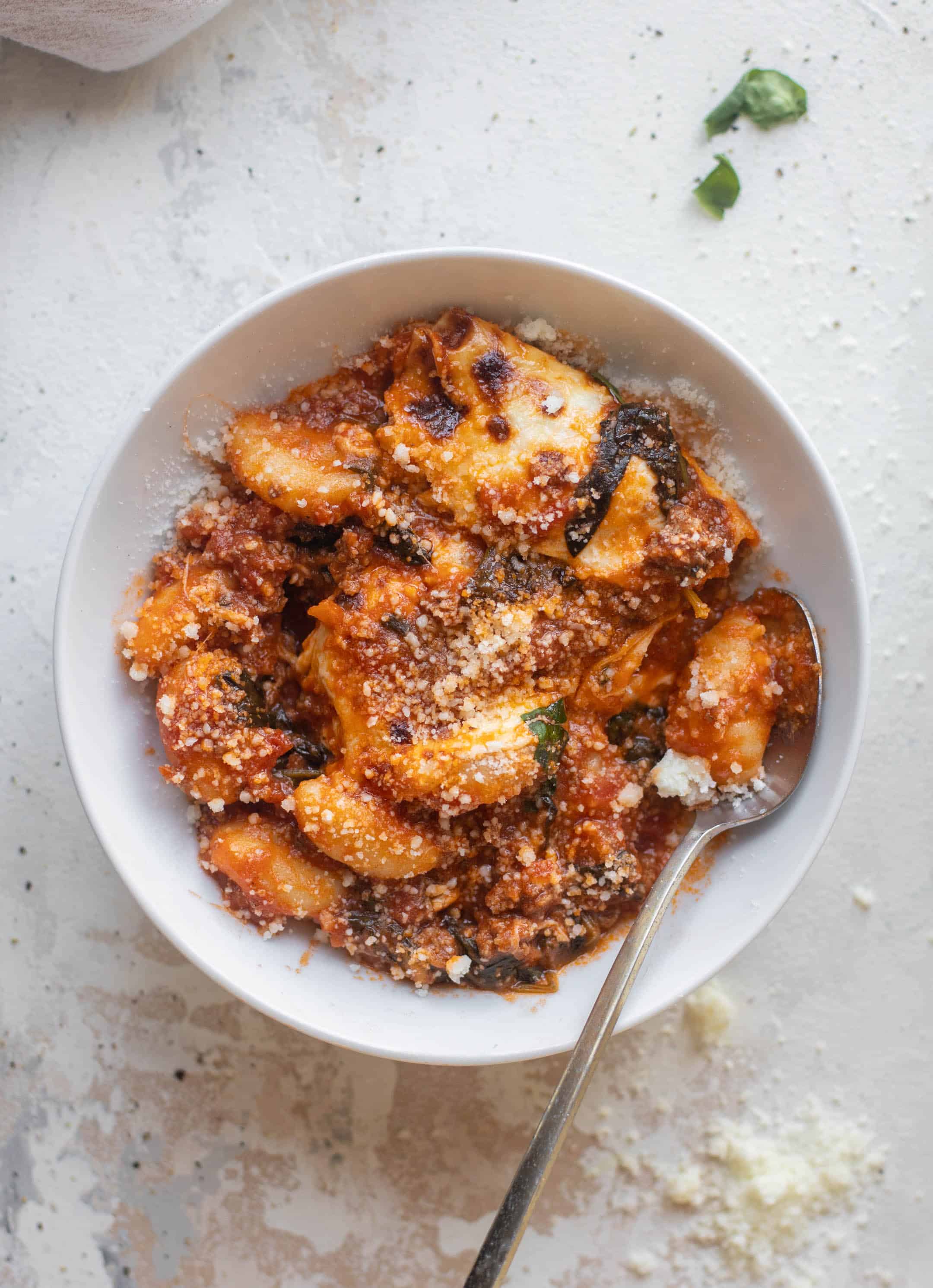 weeknight spinach baked gnocchi