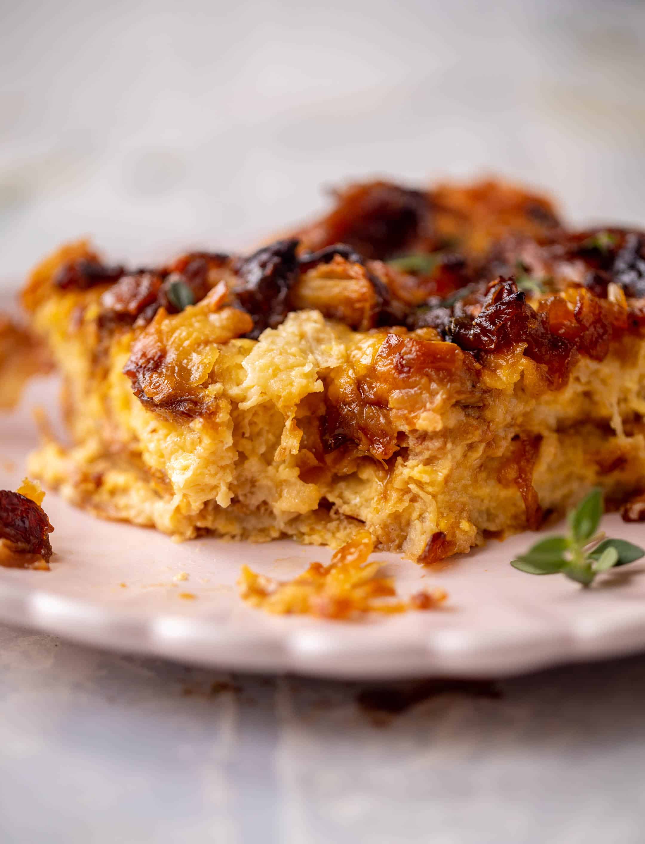 overnight french onion croissant bake