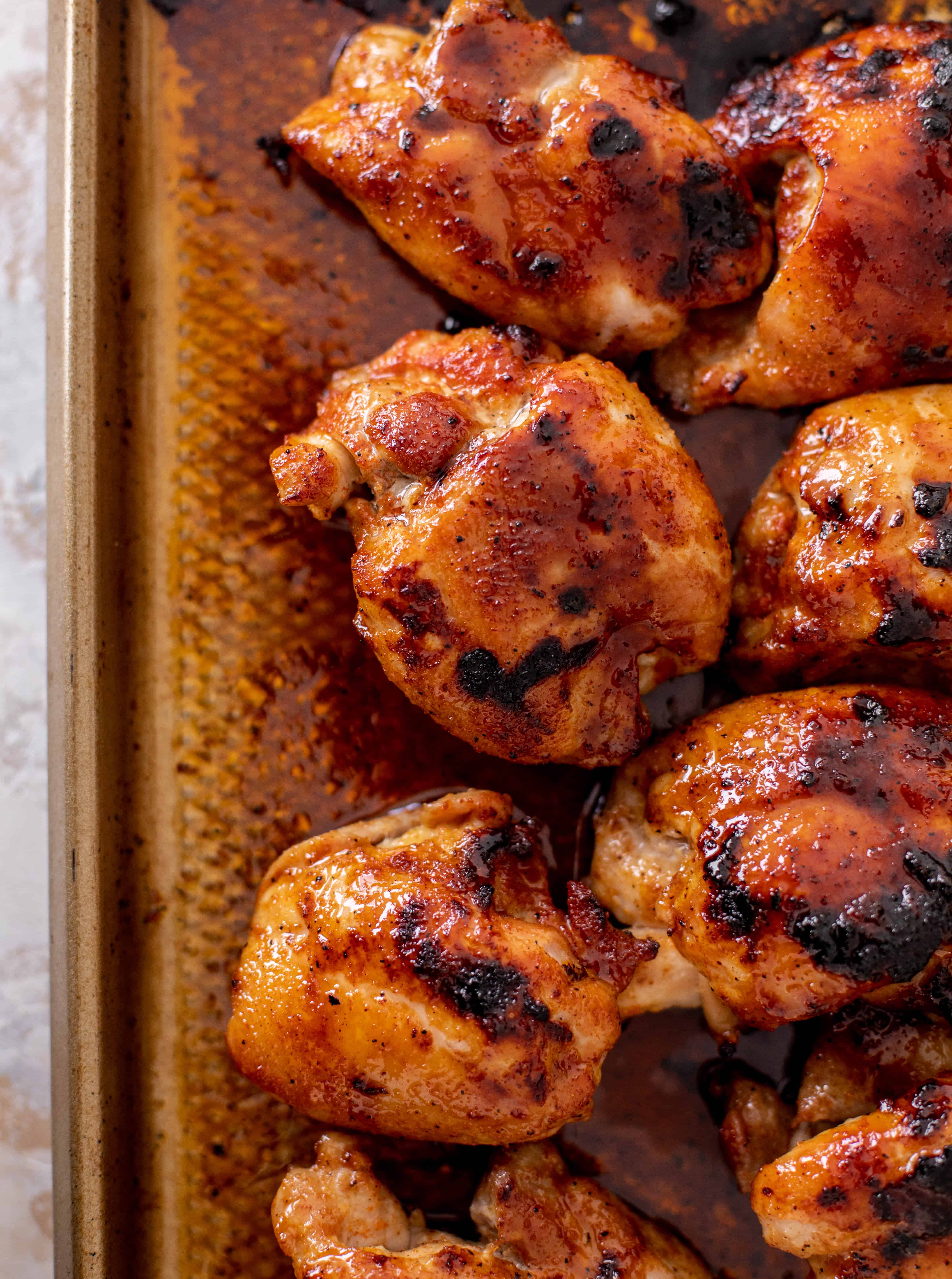 hot honey chicken thighs with rosemary orzo