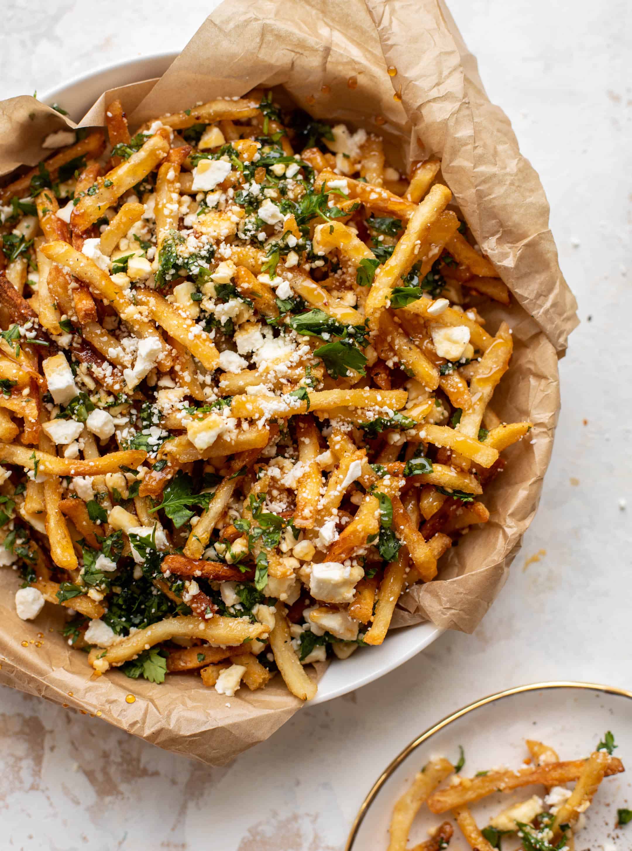 hot honey feta fries