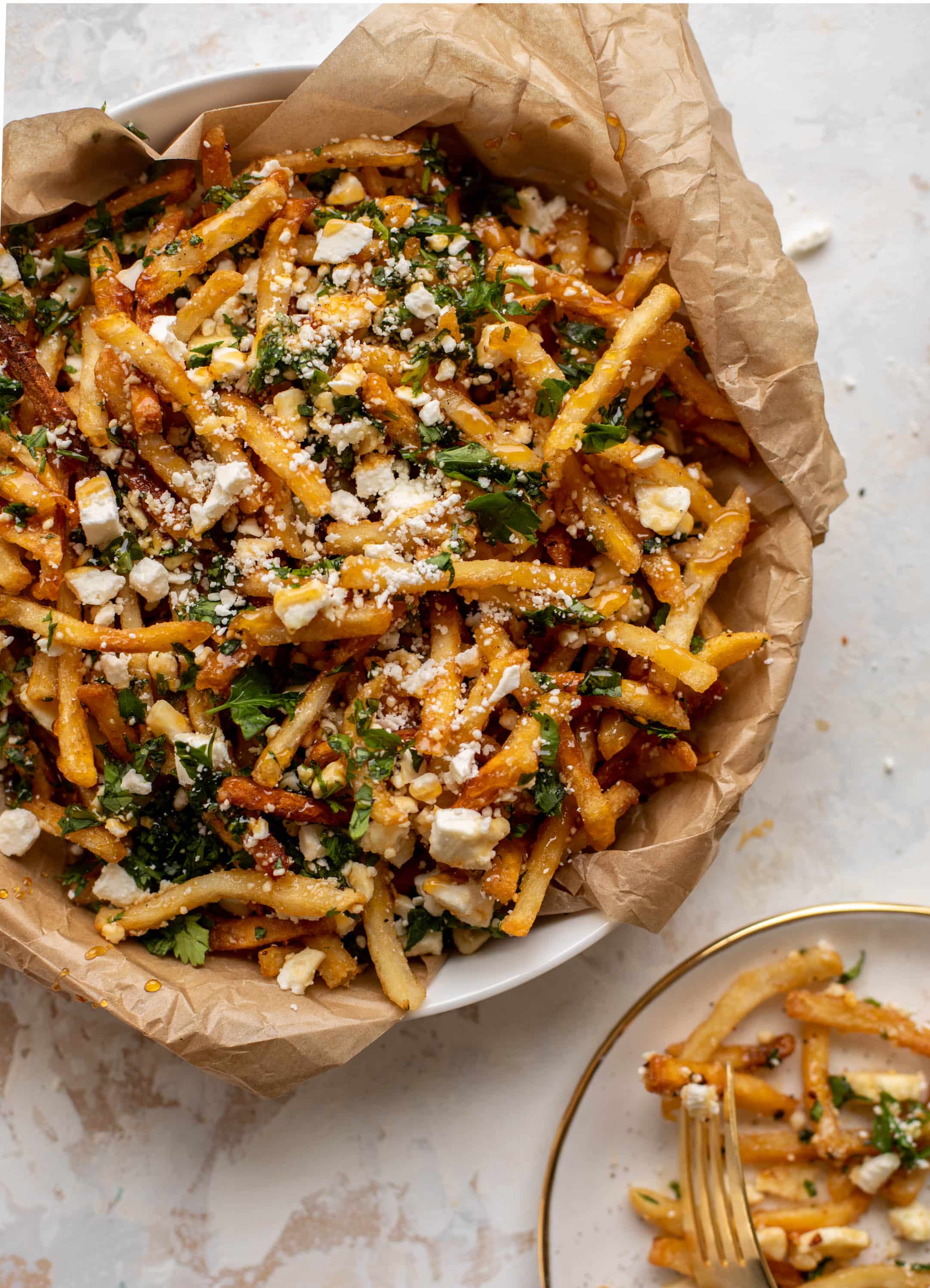 hot honey feta fries