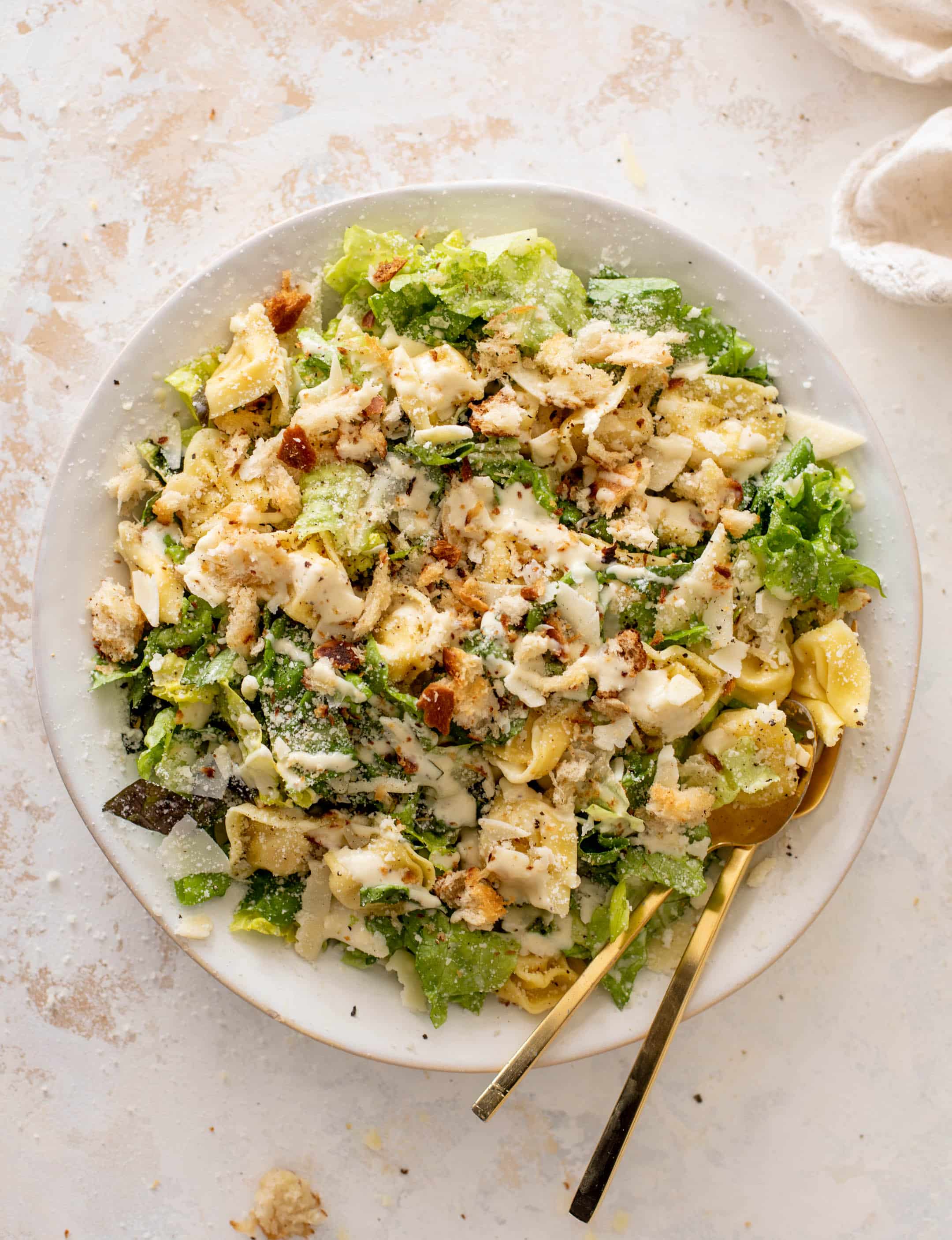cheese tortellini caesar salad