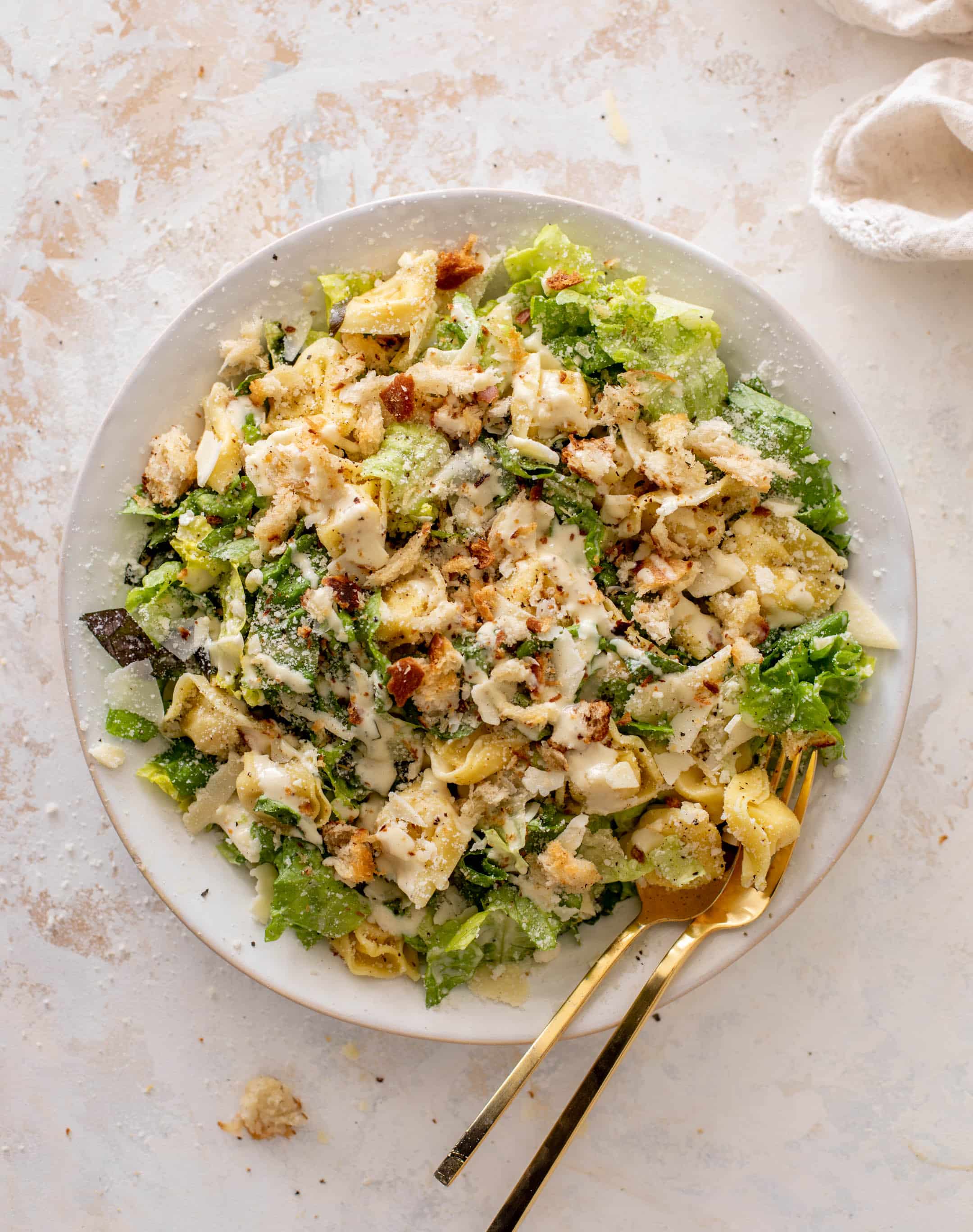 cheese tortellini caesar salad