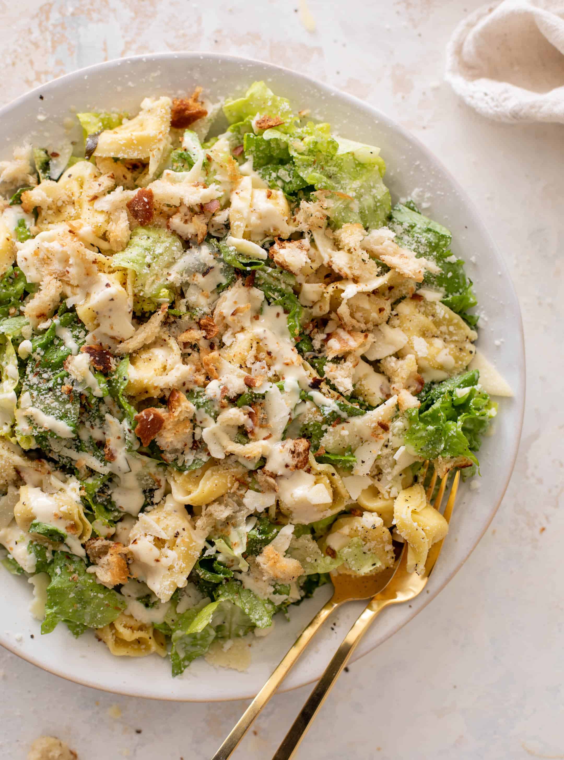 cheese tortellini caesar salad