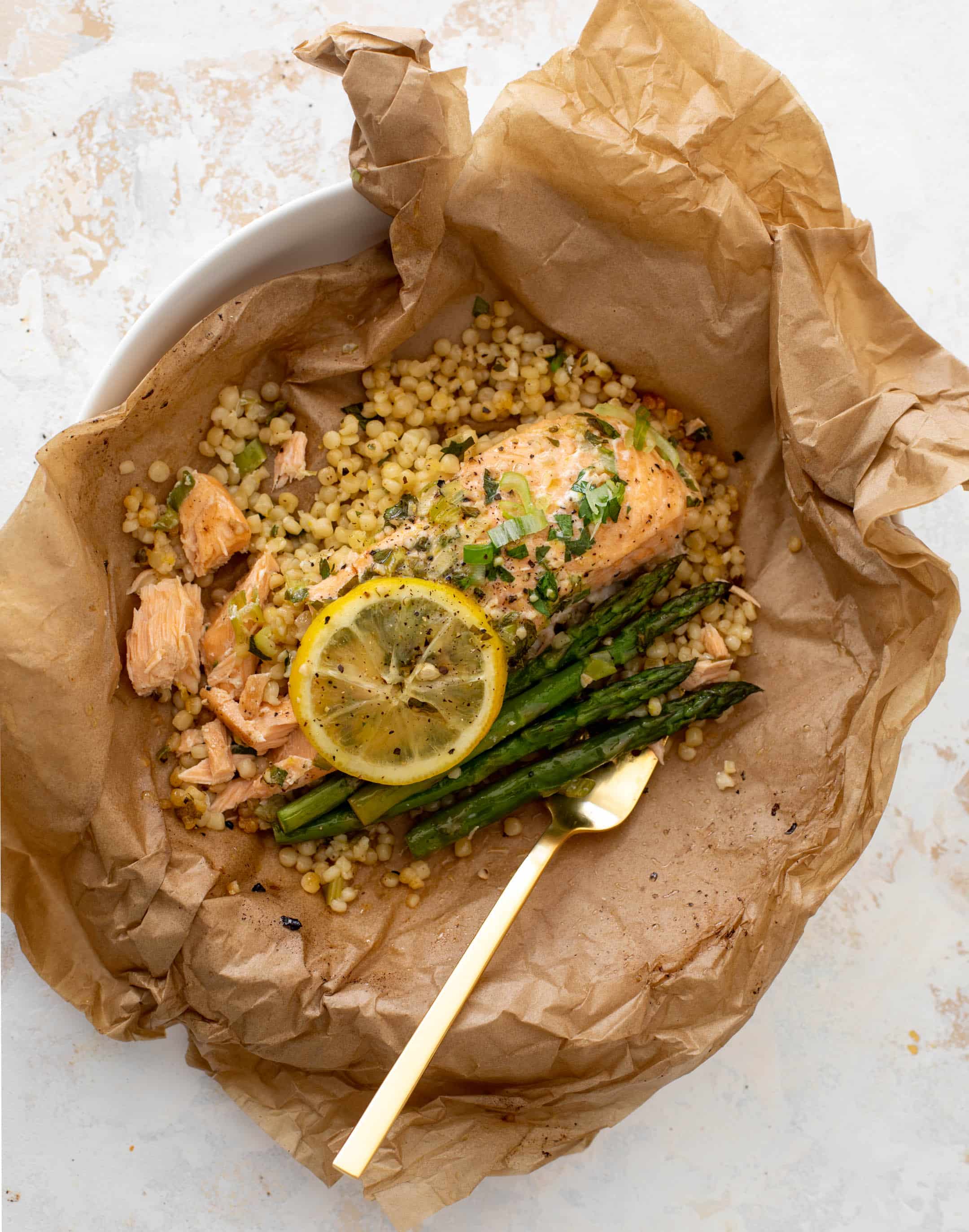 salmon parchment packets with couscous