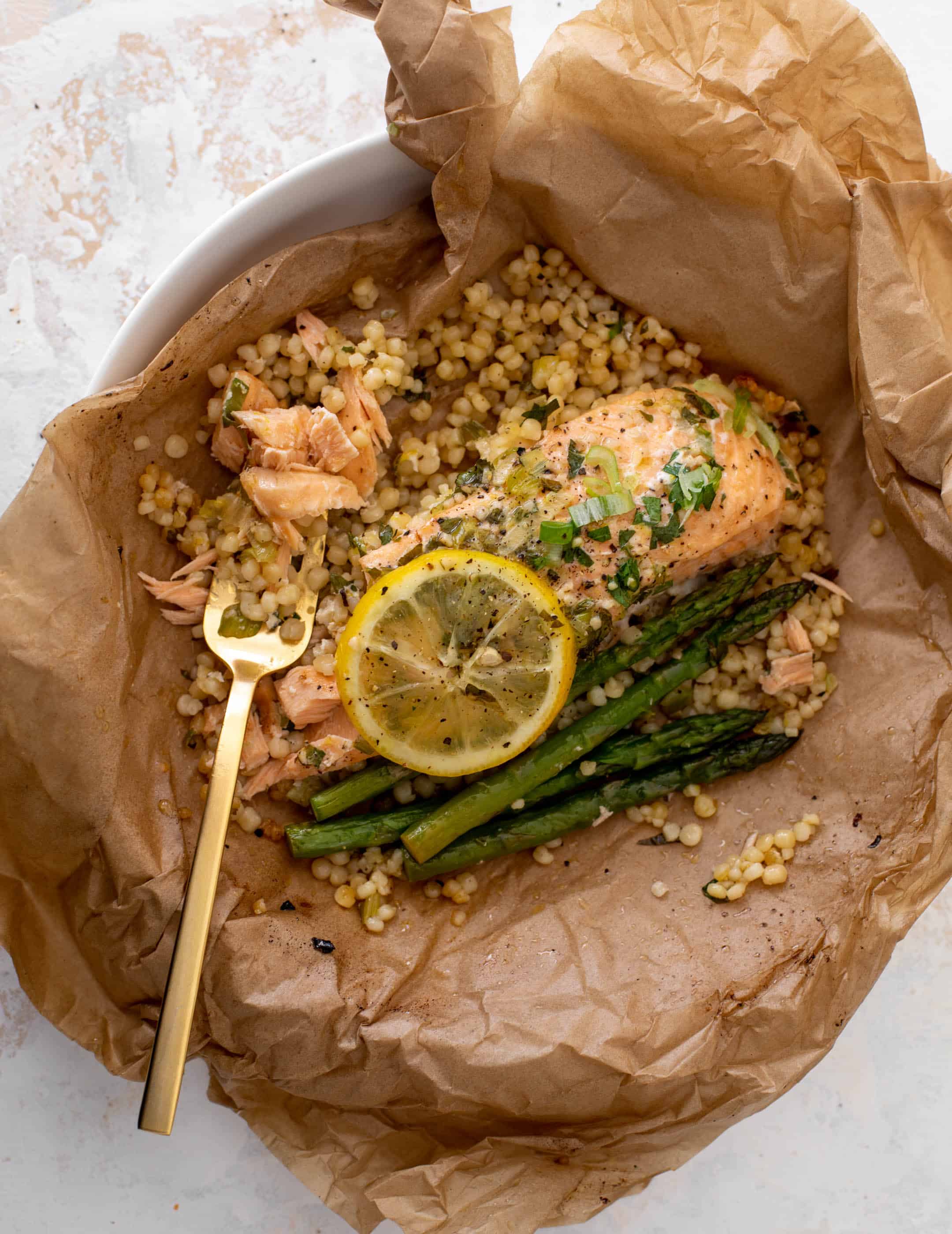 salmon parchment packets with couscous