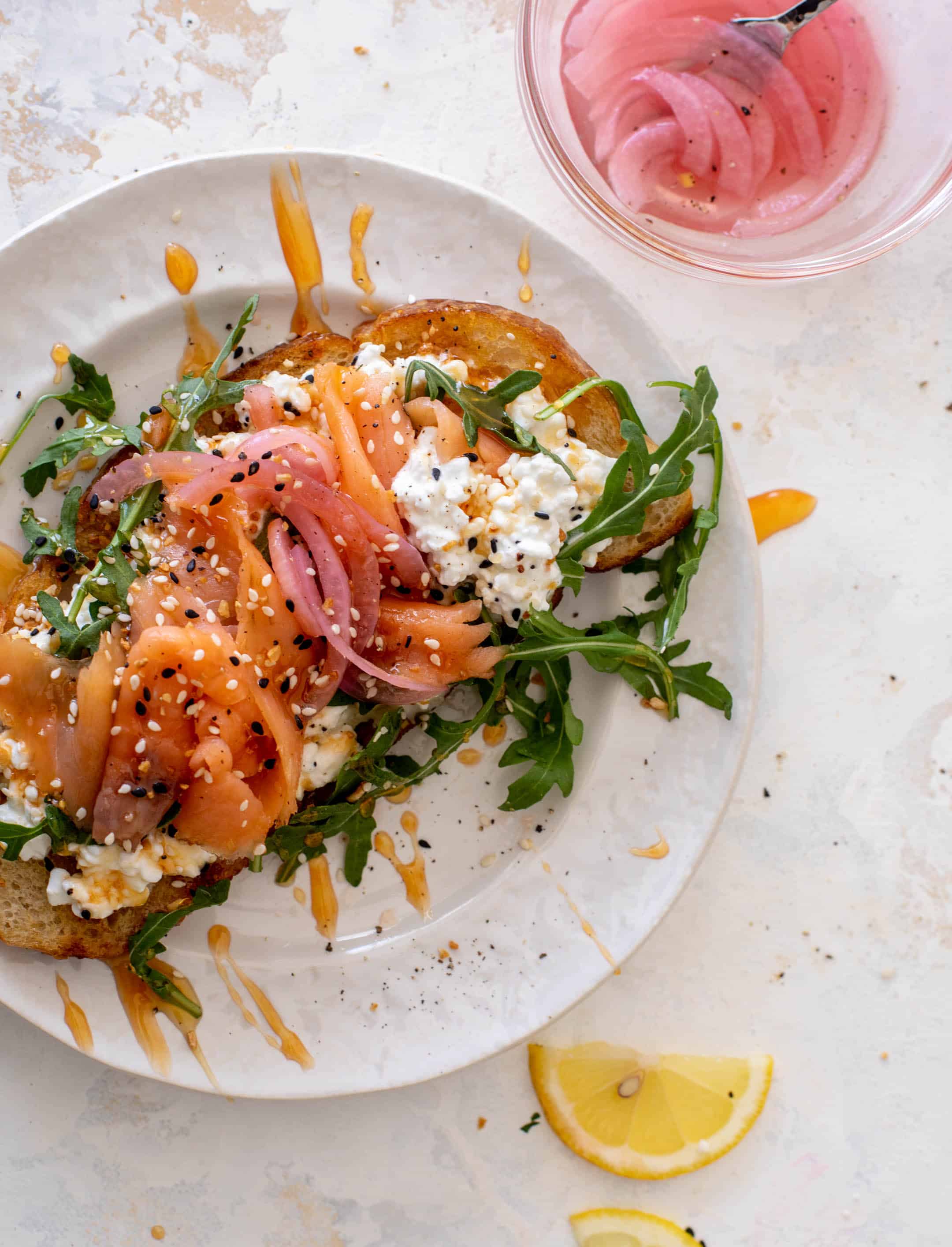 smoked salmon cottage cheese toast