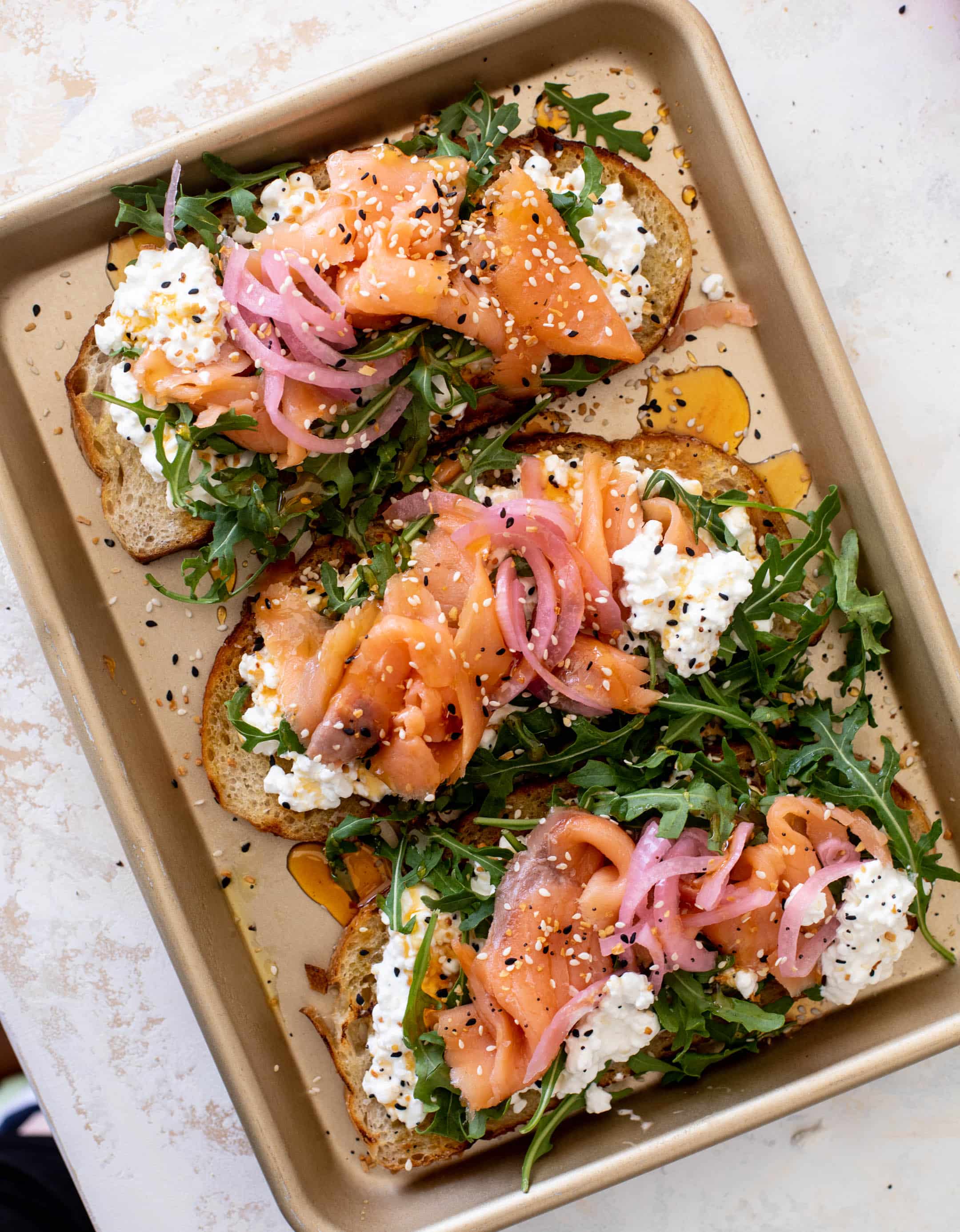 smoked salmon cottage cheese toast