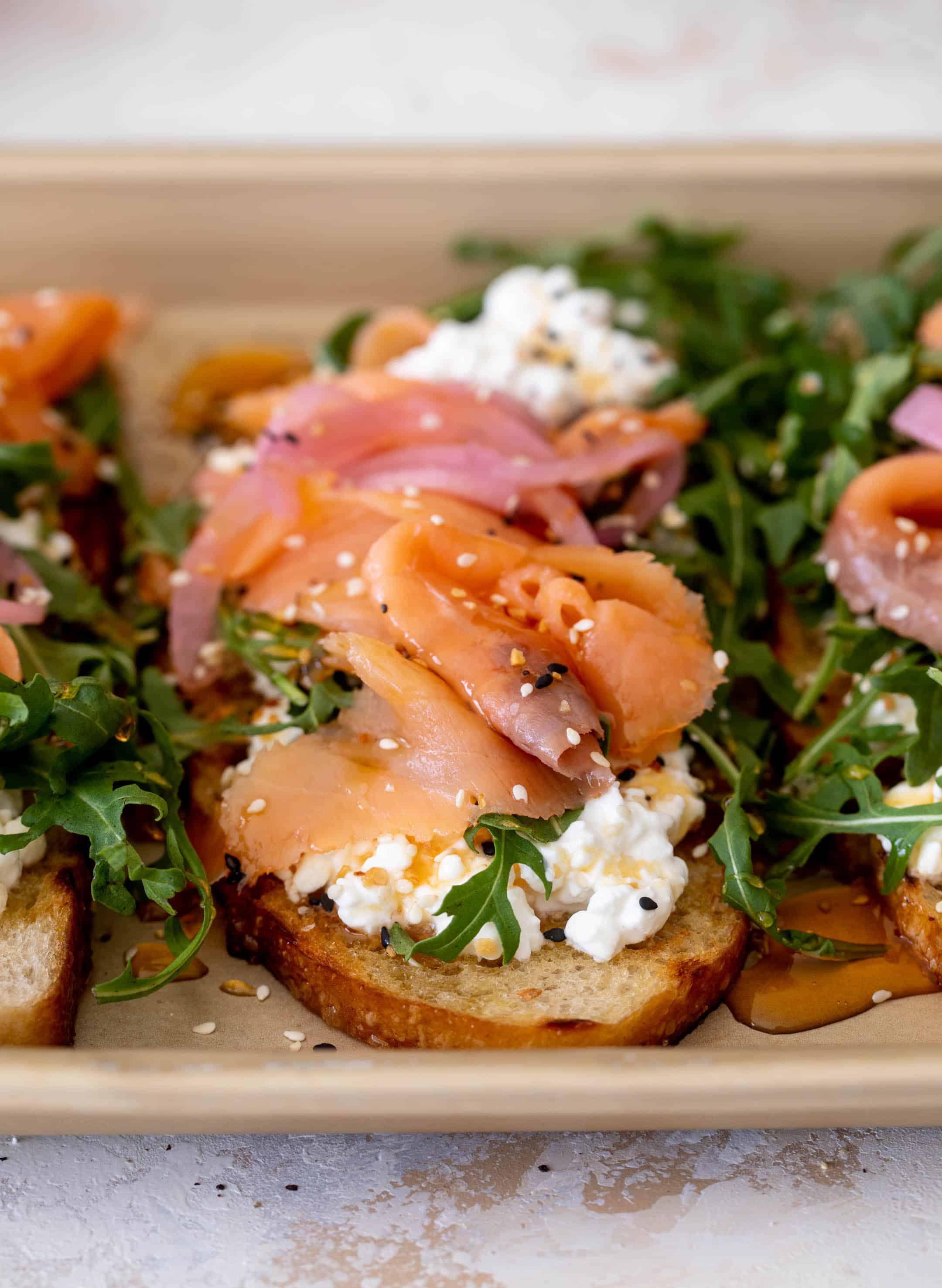 smoked salmon cottage cheese toast
