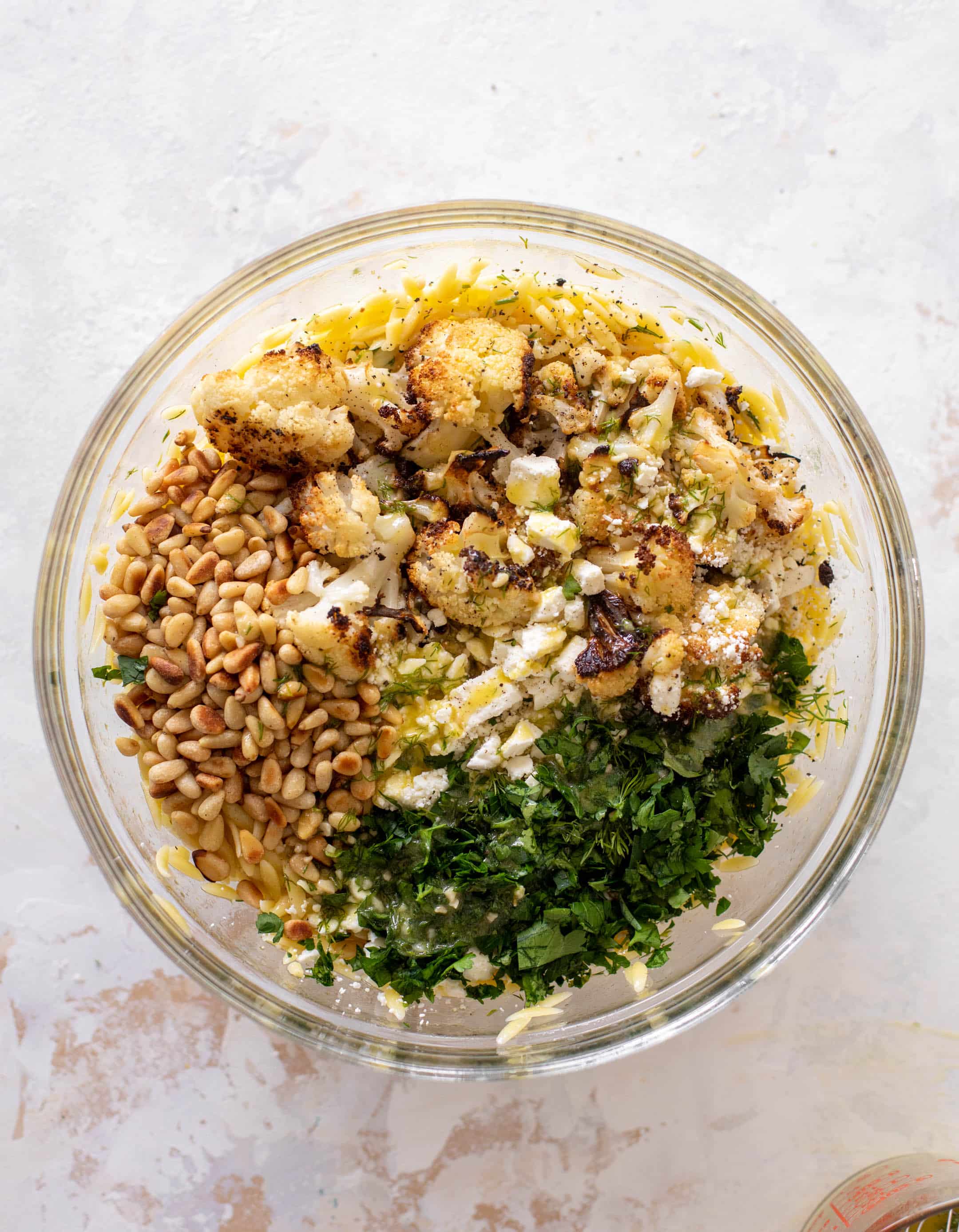 charred cauliflower orzo