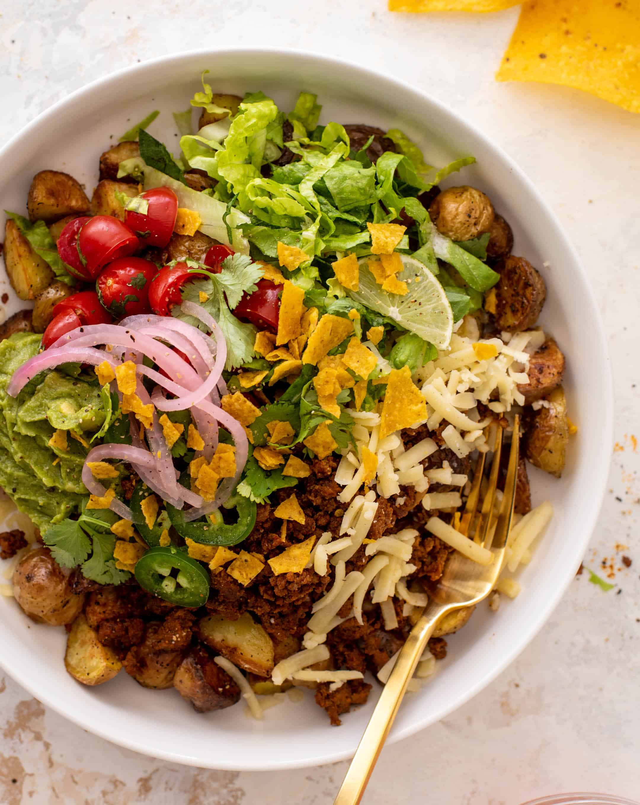 crispy potato taco bowls
