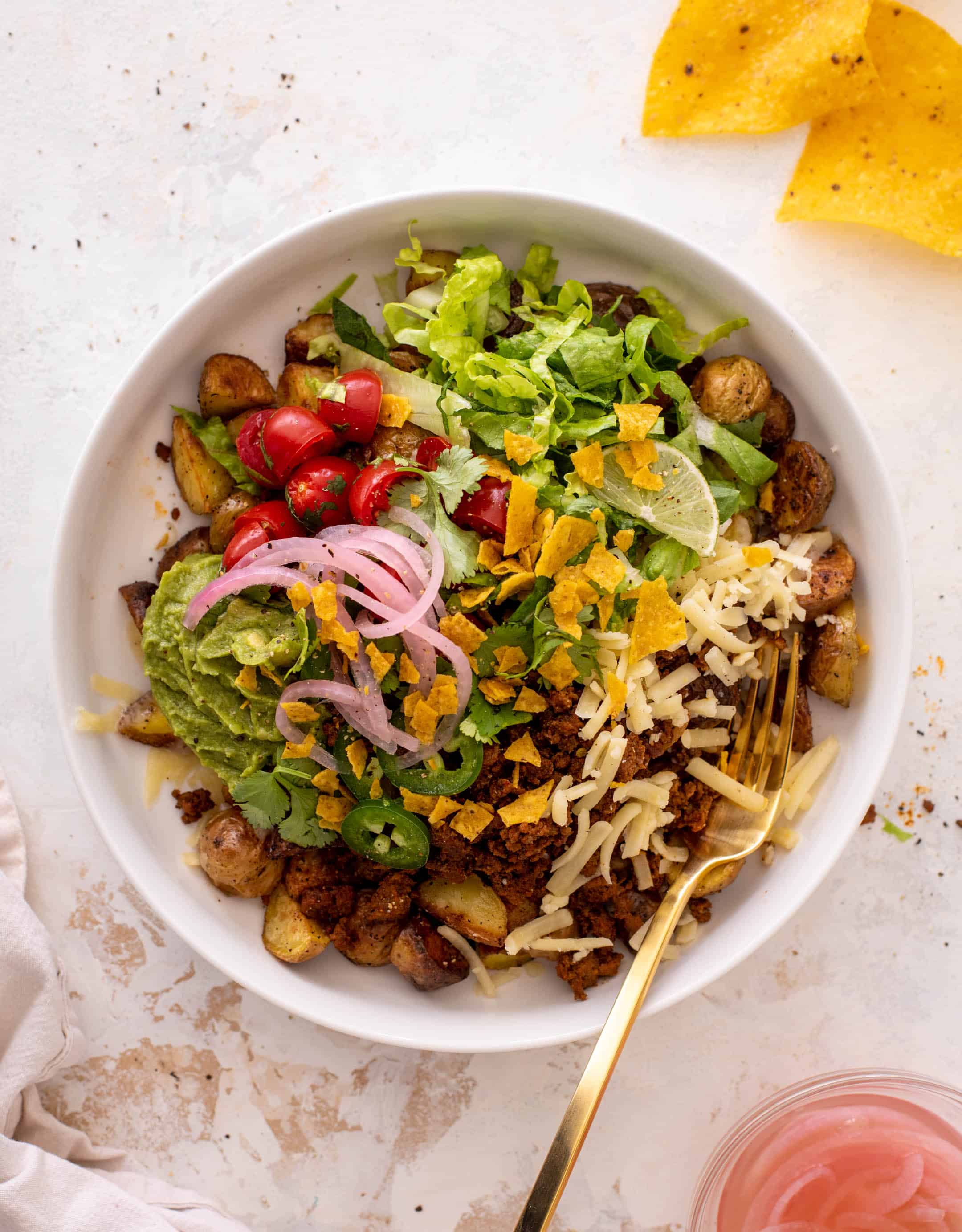 crispy potato taco bowls