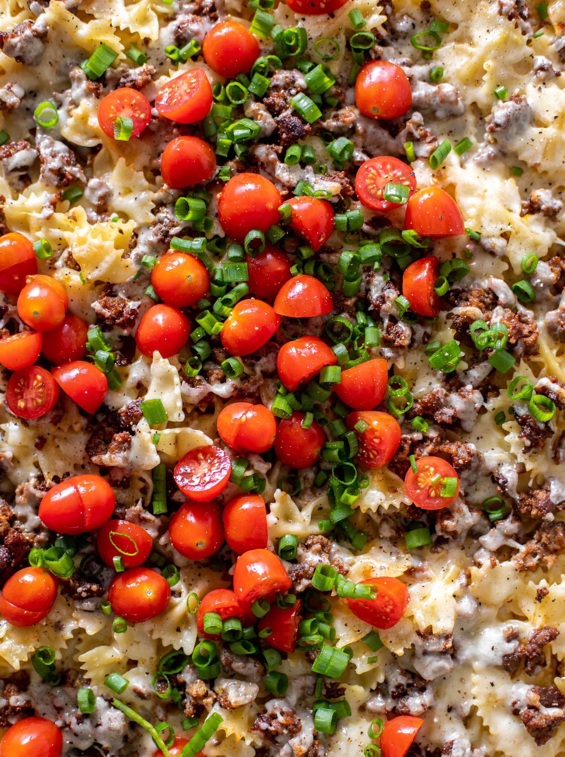 sheet pan cheeseburger pasta