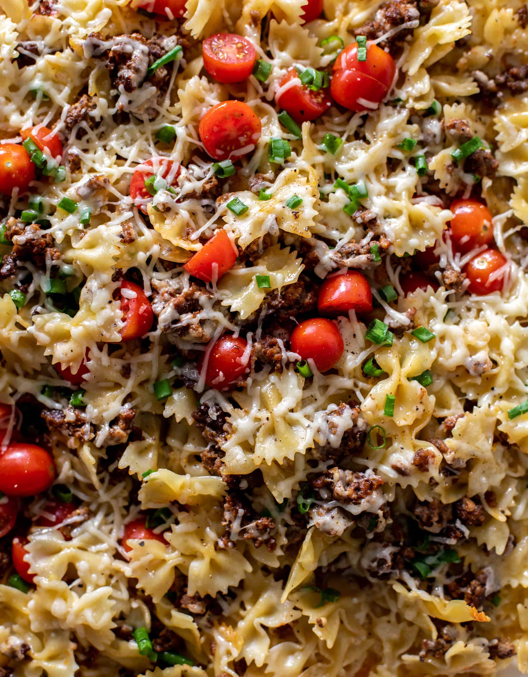 sheet pan cheeseburger pasta