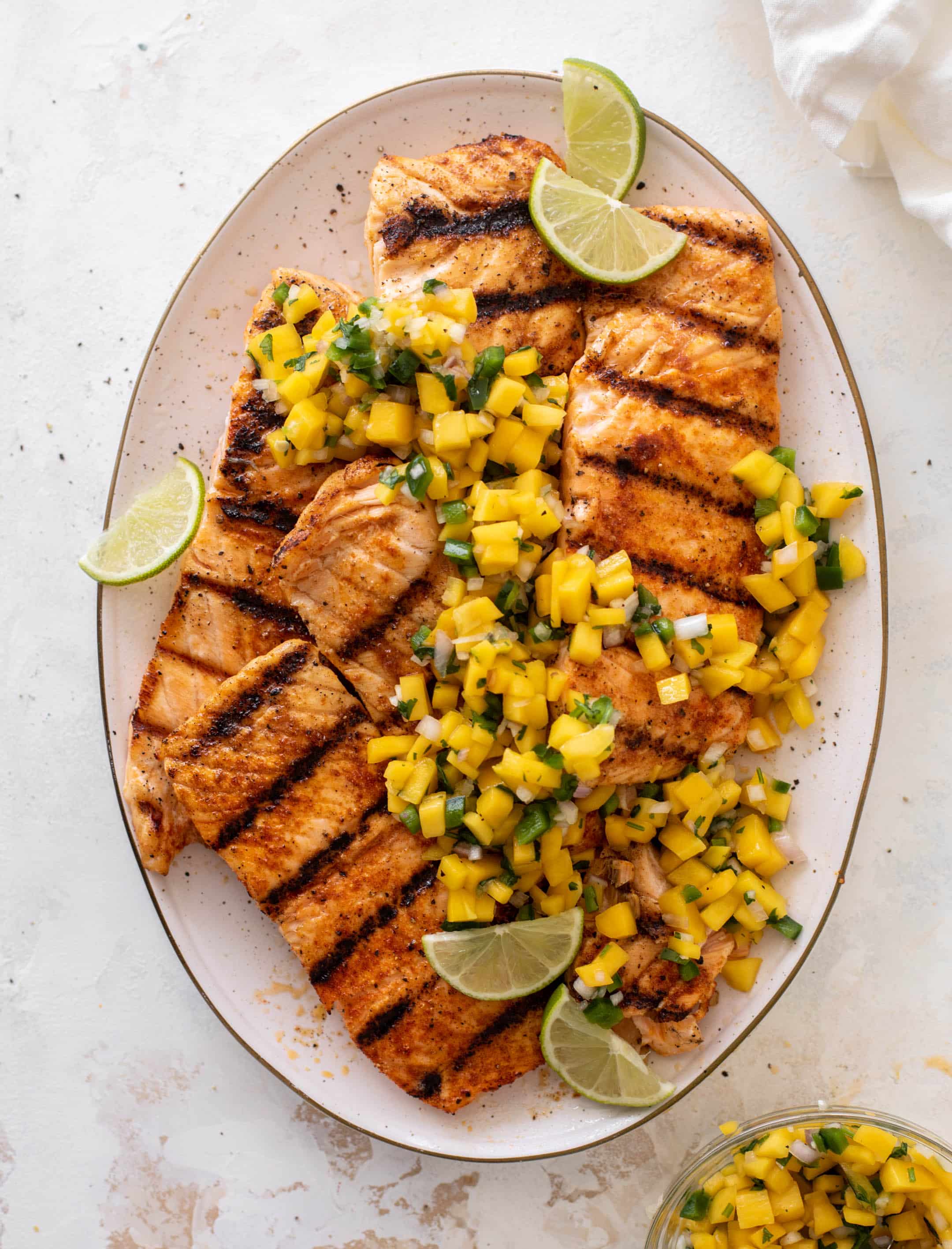grilled salmon with mango salsa
