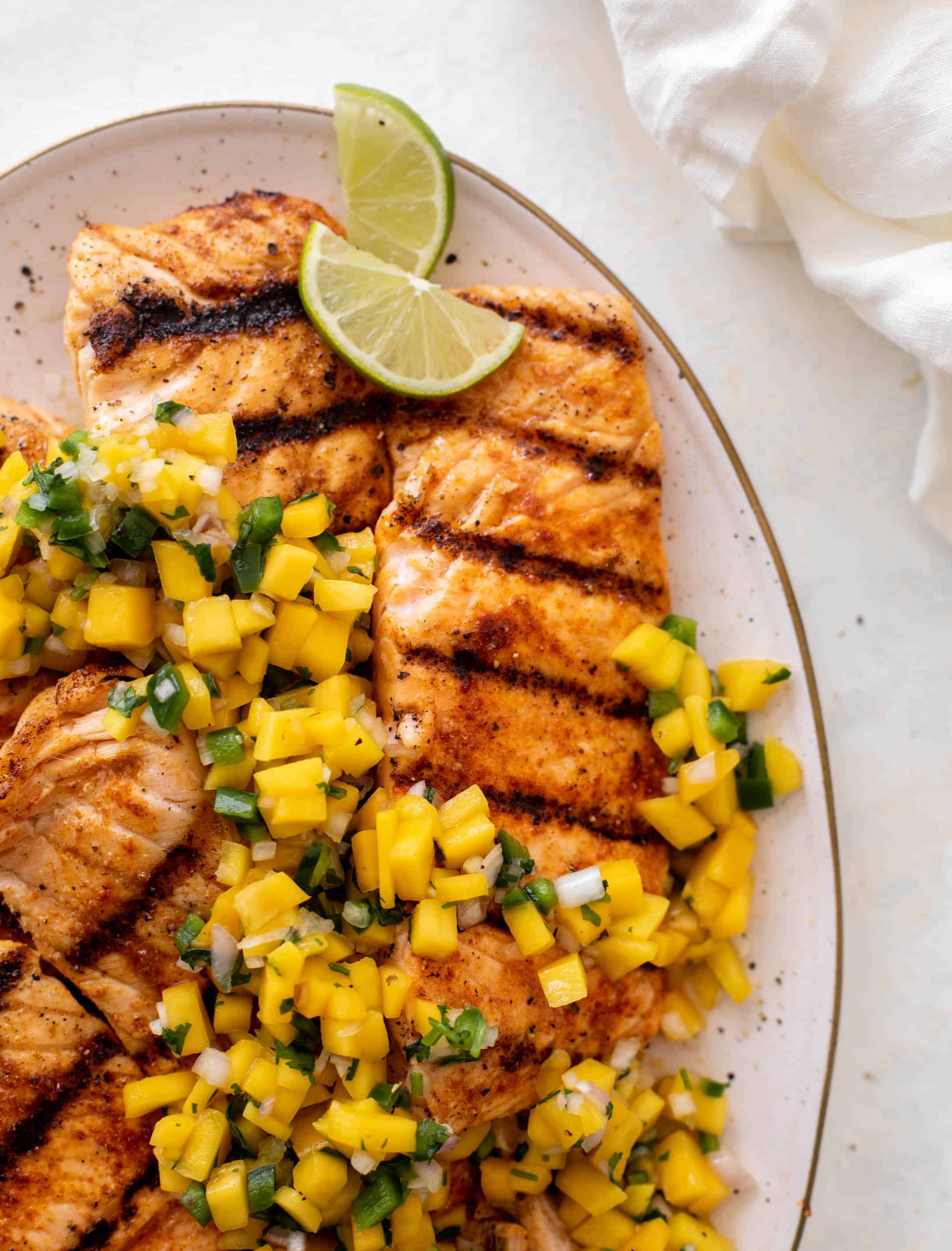 grilled salmon with mango salsa